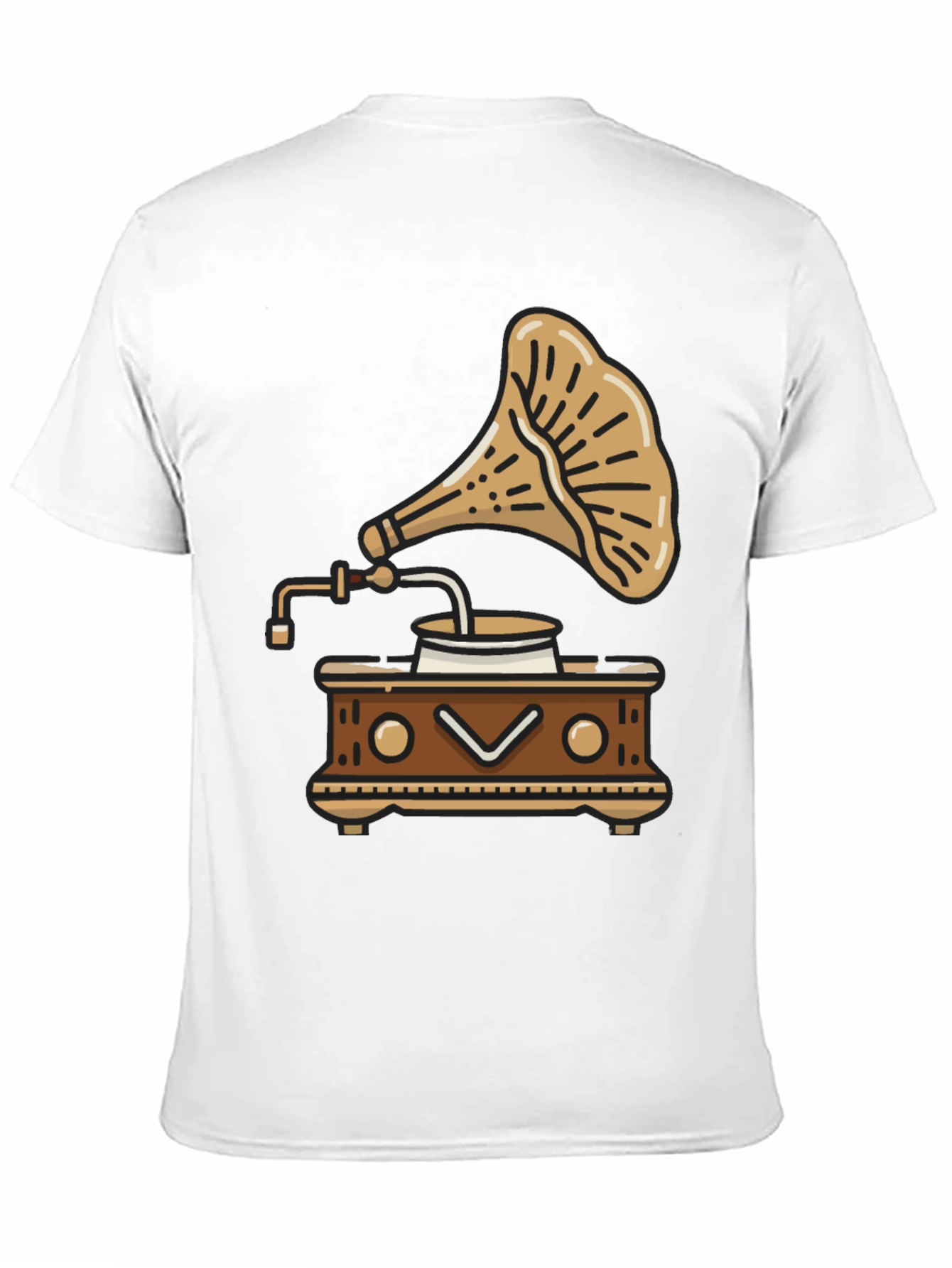 Black Vintage Gramophone T-Shirt - Retro Music Style view 11