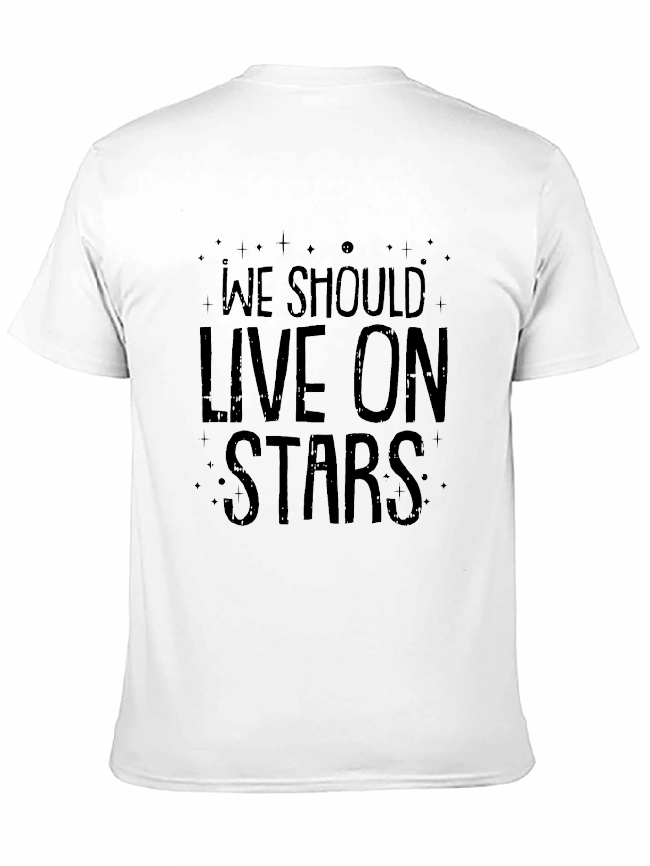 Black We Should Live On Stars Graphic Tee - Black Cotton Blend view 11