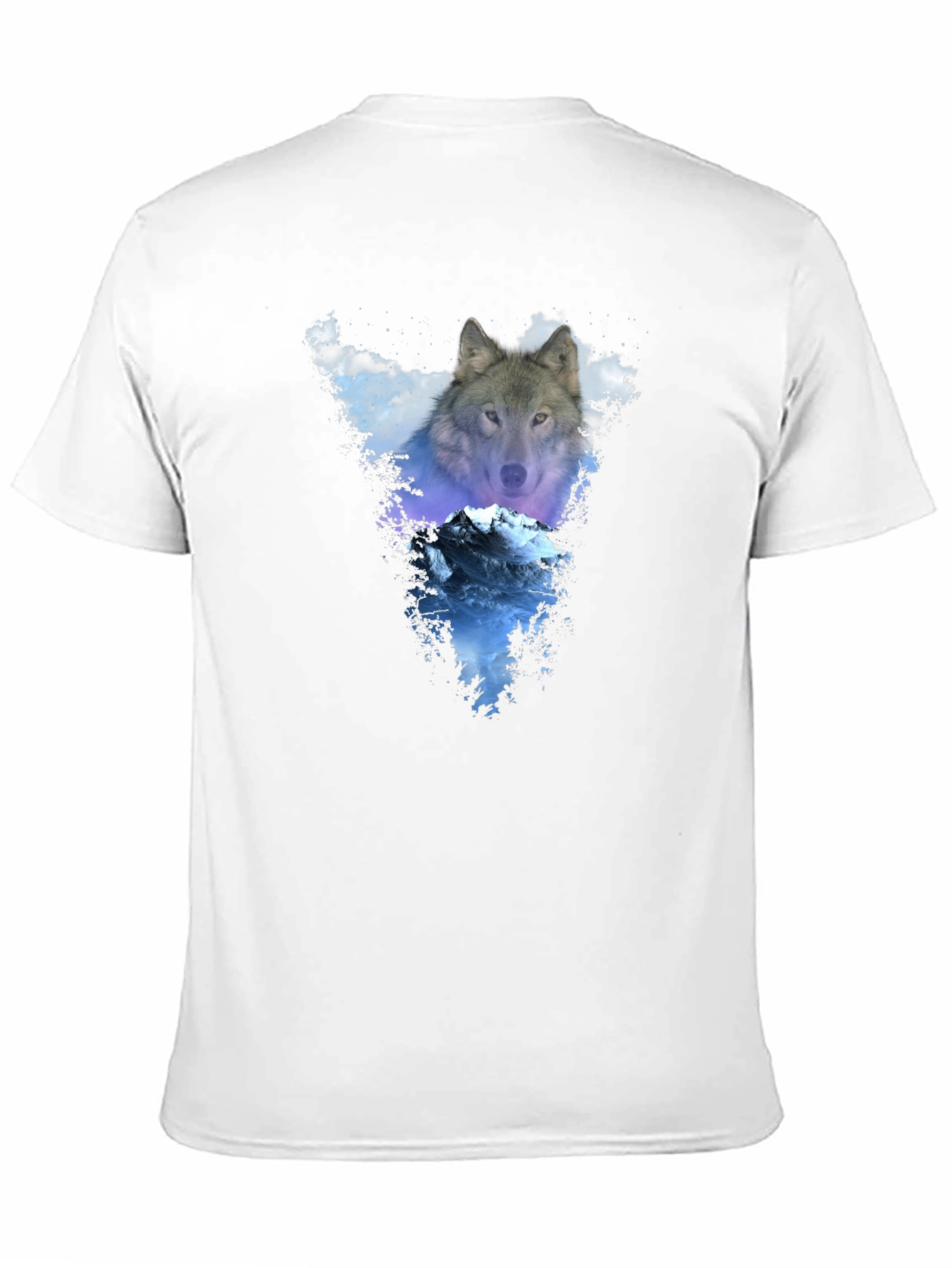Black Wolf & Mountain Graphic Black T-Shirt view 11