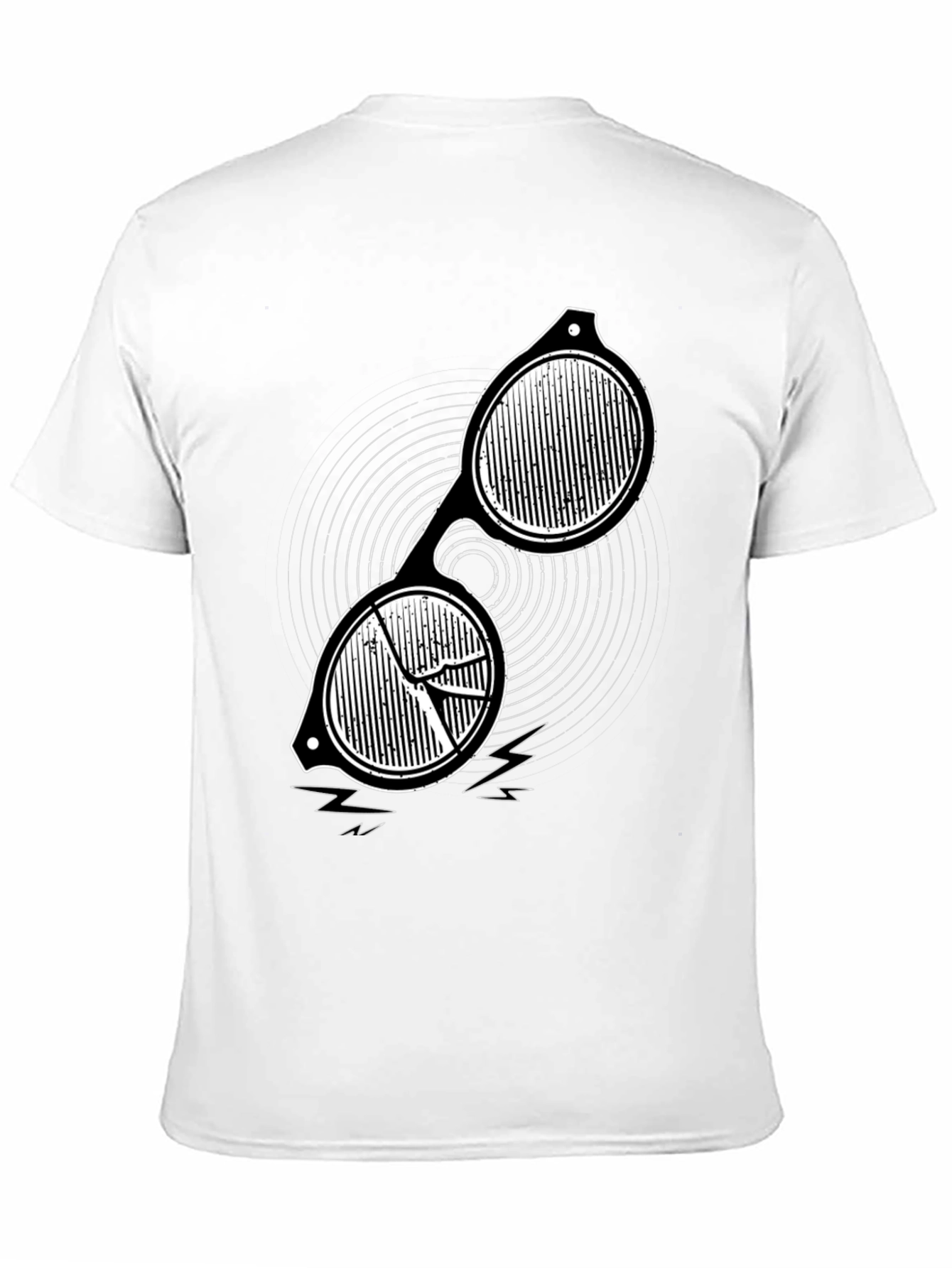 Black Men's Black Graphic Tee - Retro Sunglasses Design view 11