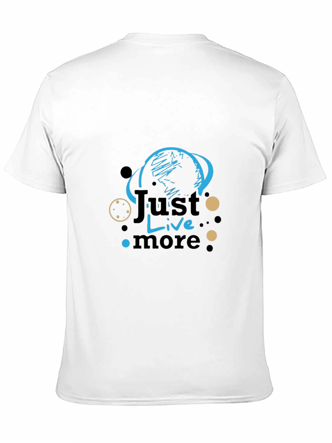 Black Just Live More Graphic Tee - Stylish Black T-Shirt view 11