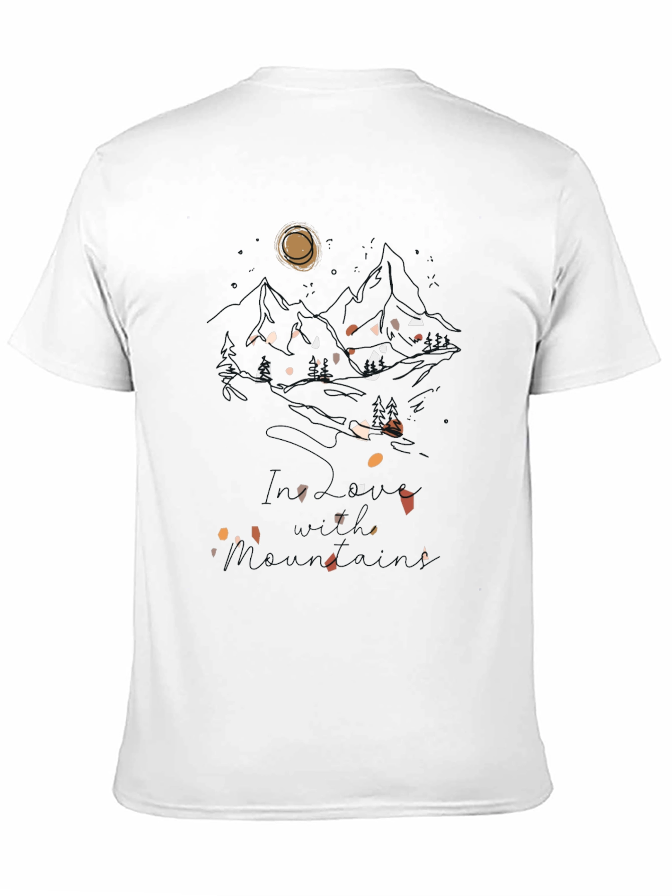 Black Abstract Print Black T-Shirt view 11