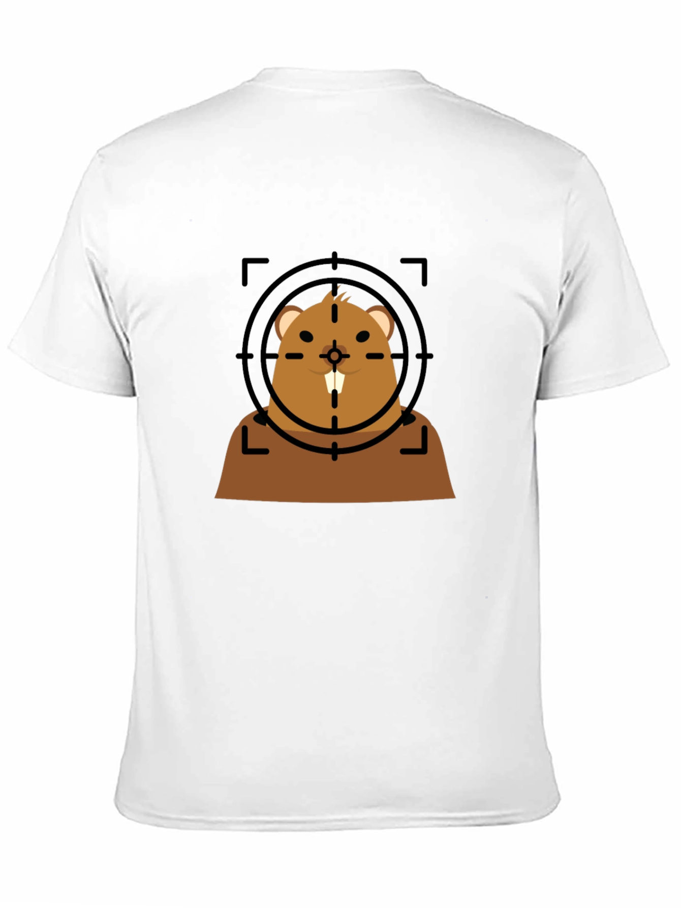 Black Funny Beaver Target T-Shirt - Novelty Graphic Tee view 11