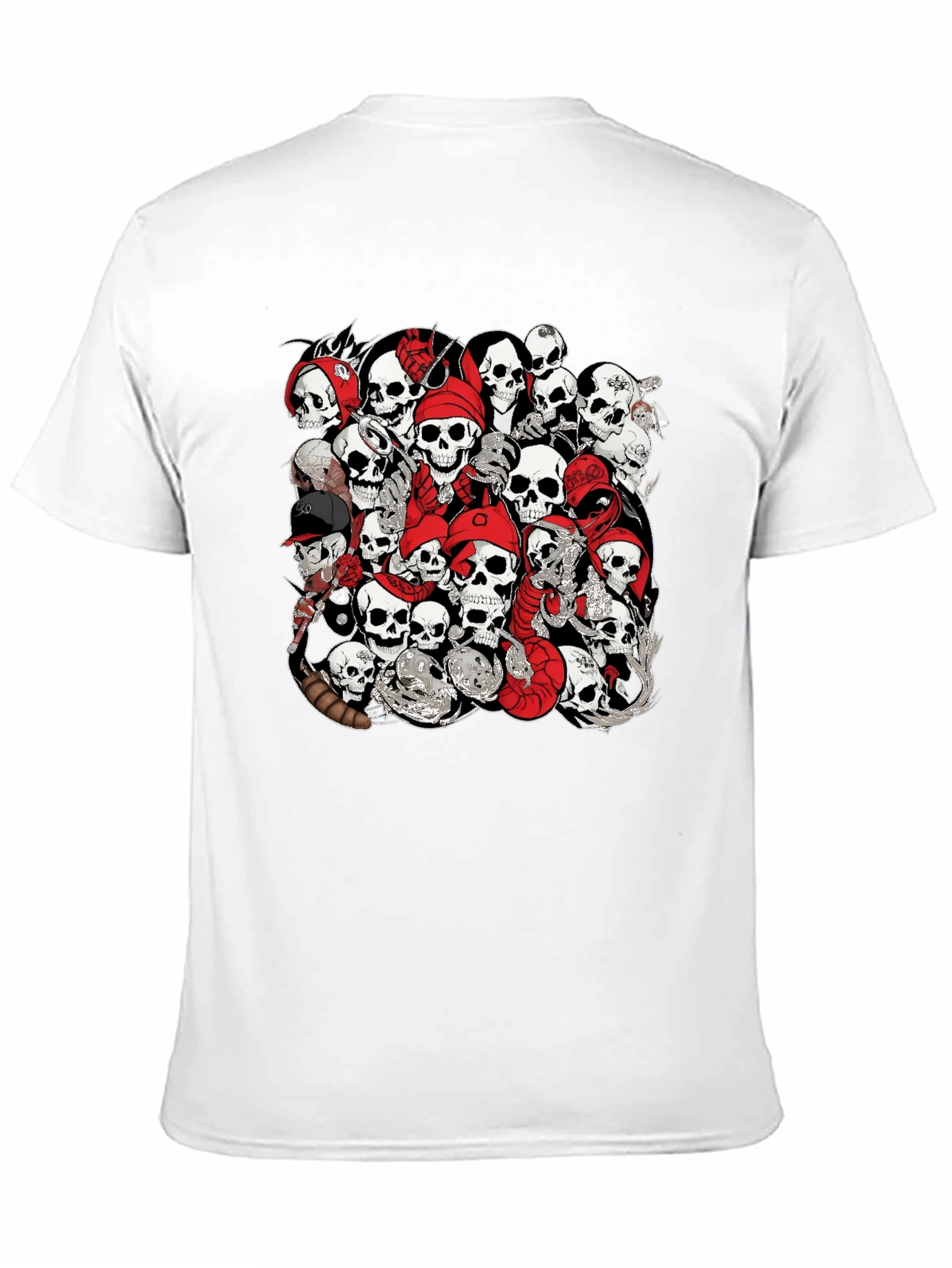 Black Skull Pile Graphic Tee - Bold Black T-Shirt view 11