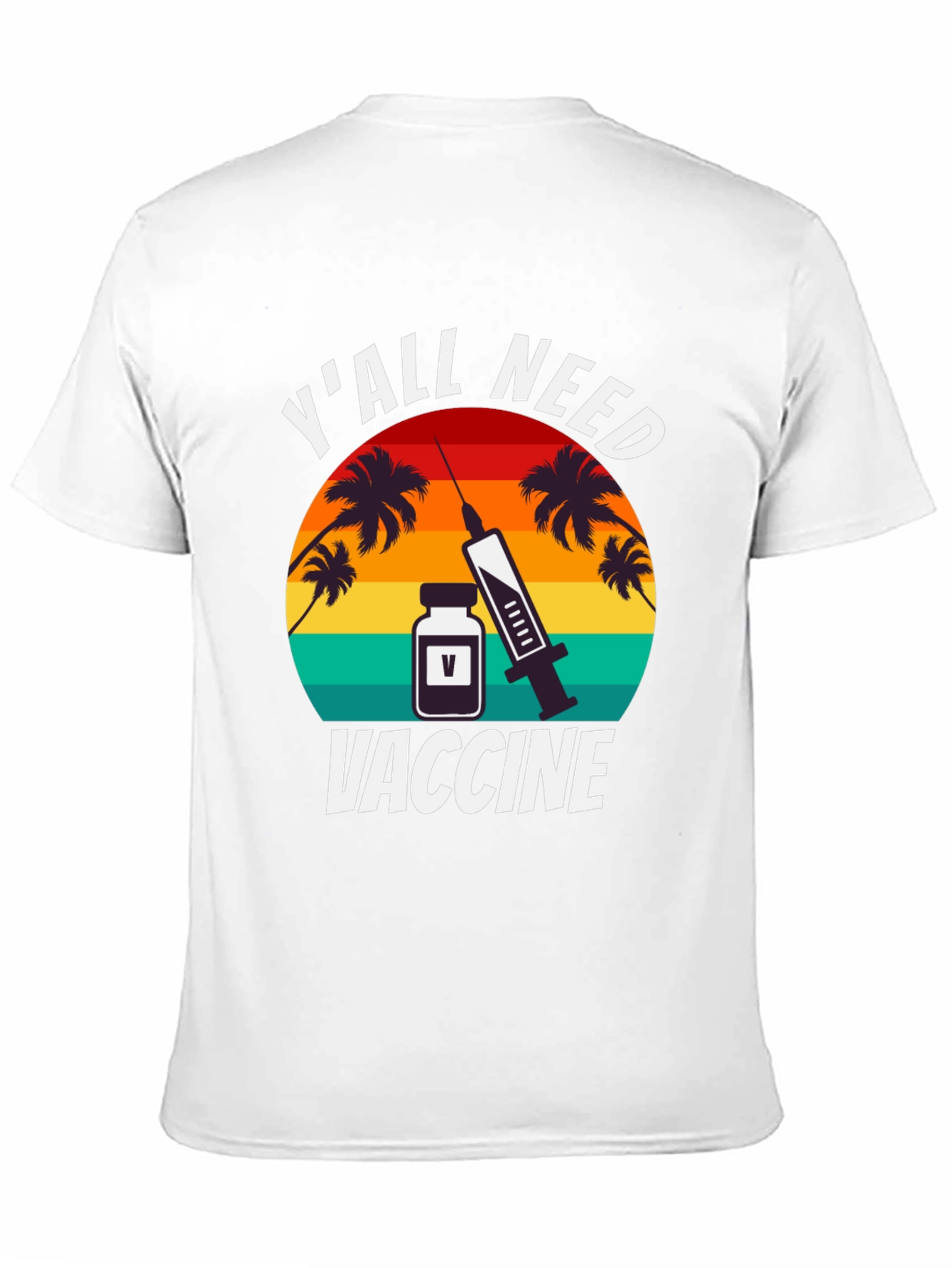 Black Y'all Need Vaccine Graphic T-Shirt view 11