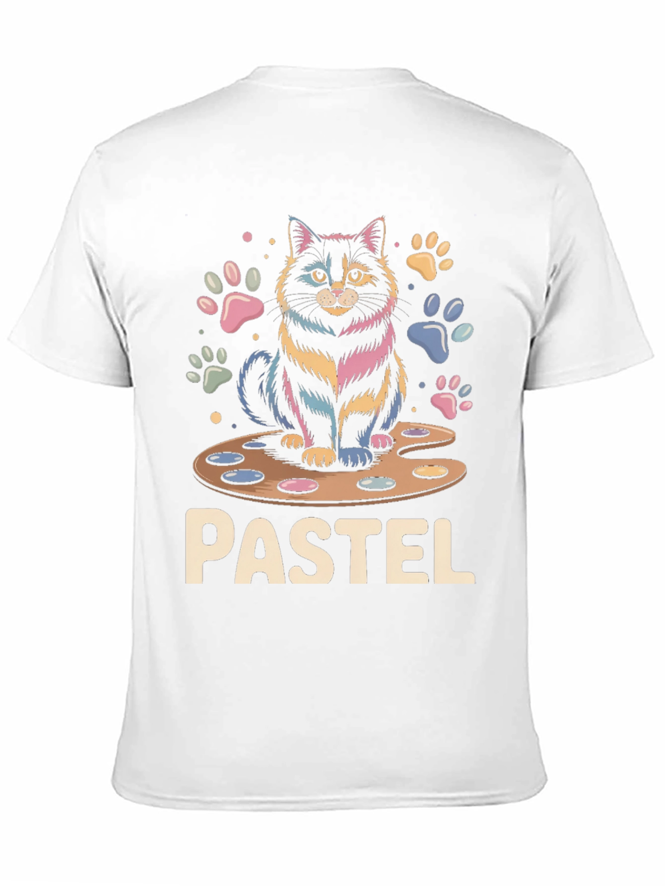 Black Pastel Cat Palette T-Shirt view 11