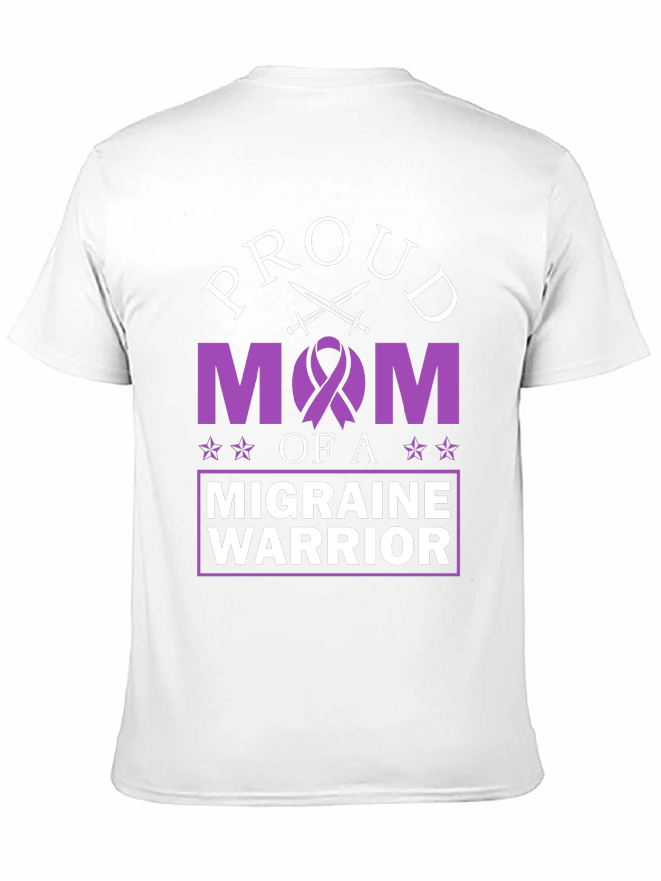 Black Proud Mom of a Migraine Warrior Graphic T-Shirt view 11