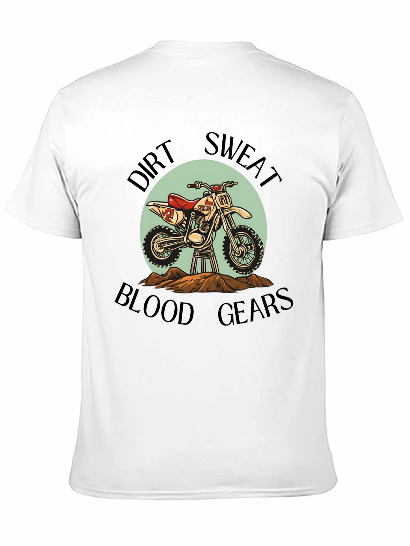 Black Dirt Bike T-Shirt: Sweat, Blood, & Gears view 11