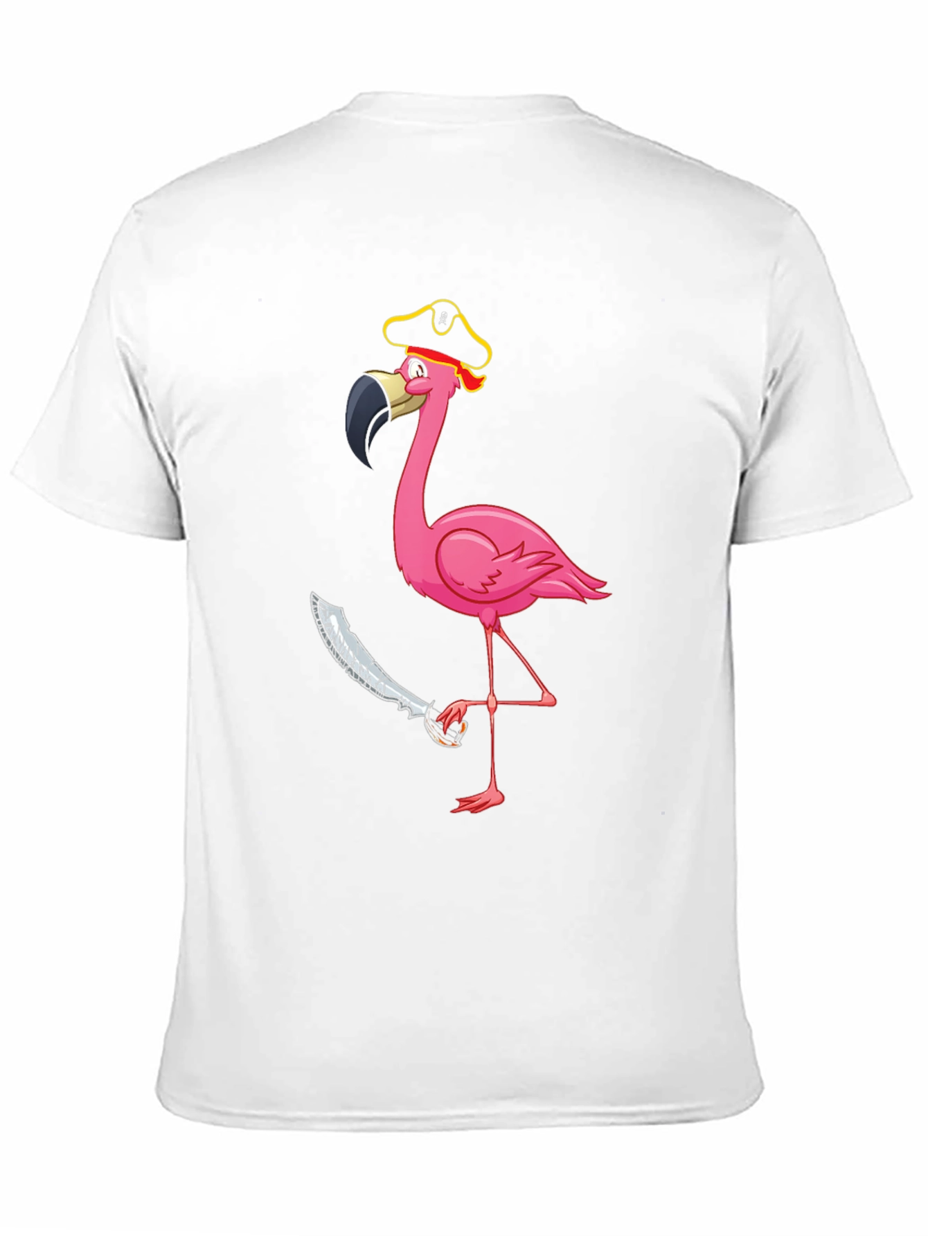 Black Pirate Flamingo Graphic Tee - Men's Black T-Shirt view 11