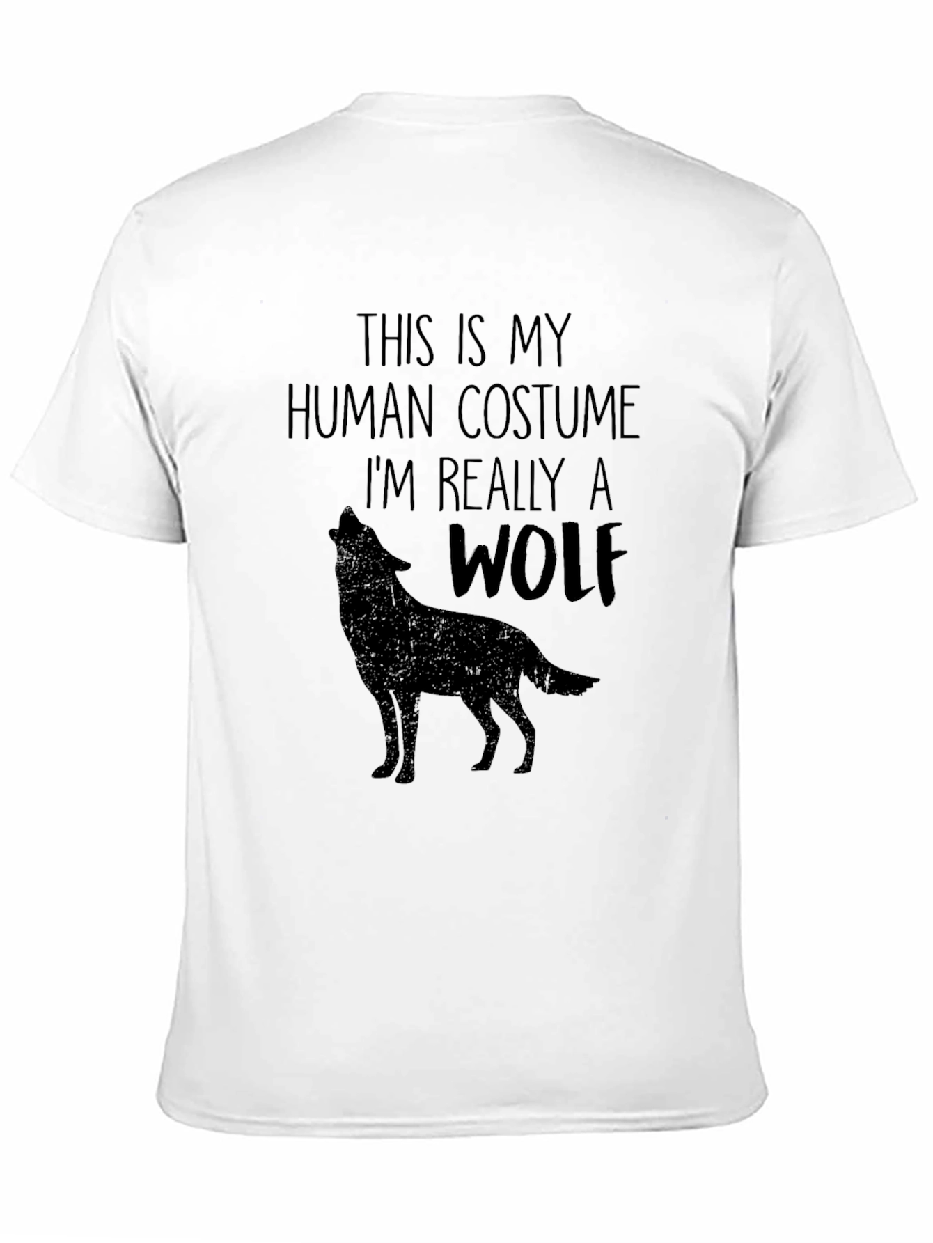 Black Human Costume Wolf Graphic T-Shirt view 11