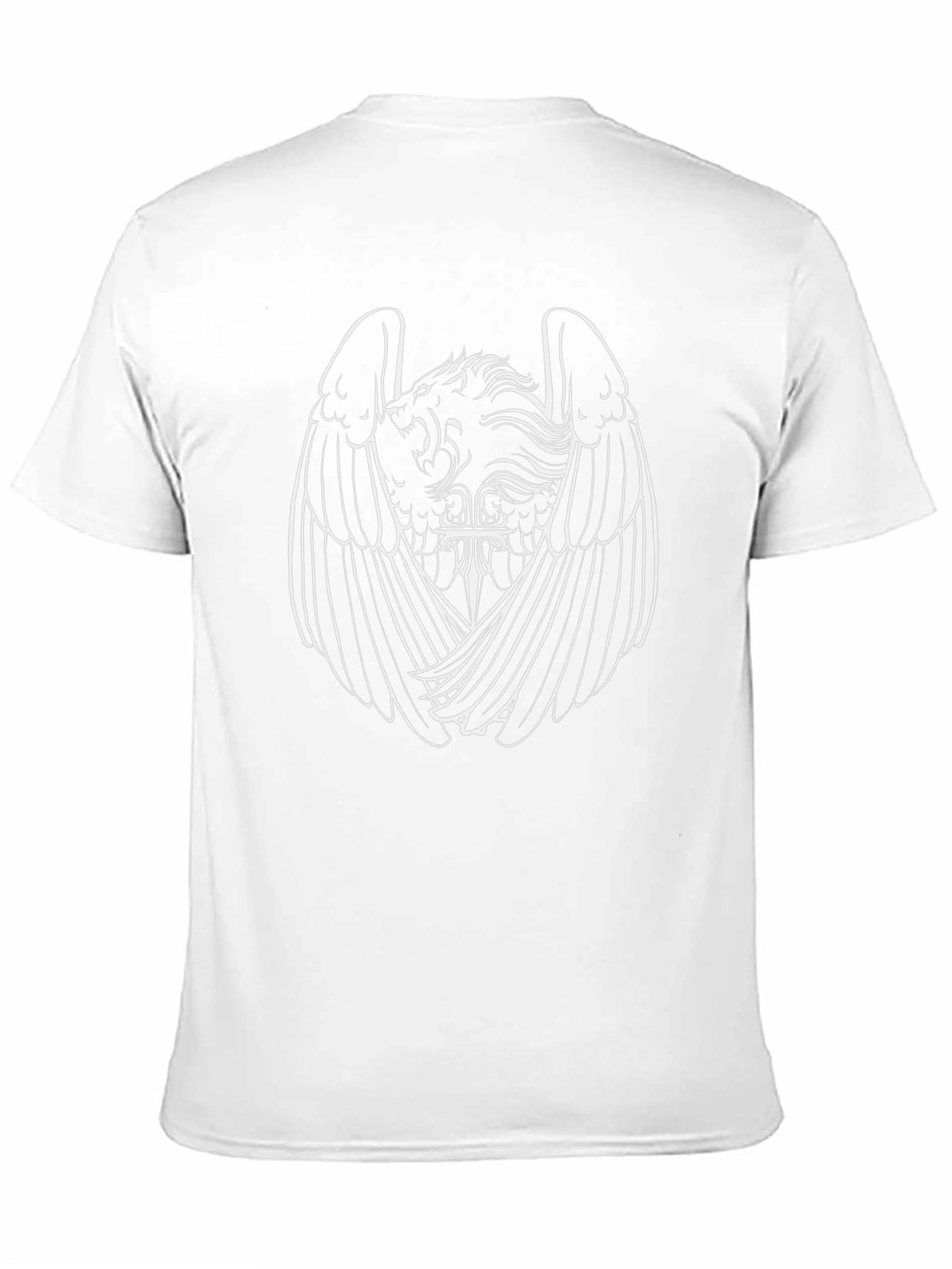 Black Lion with Wings Graphic Print Black T-Shirt view 11