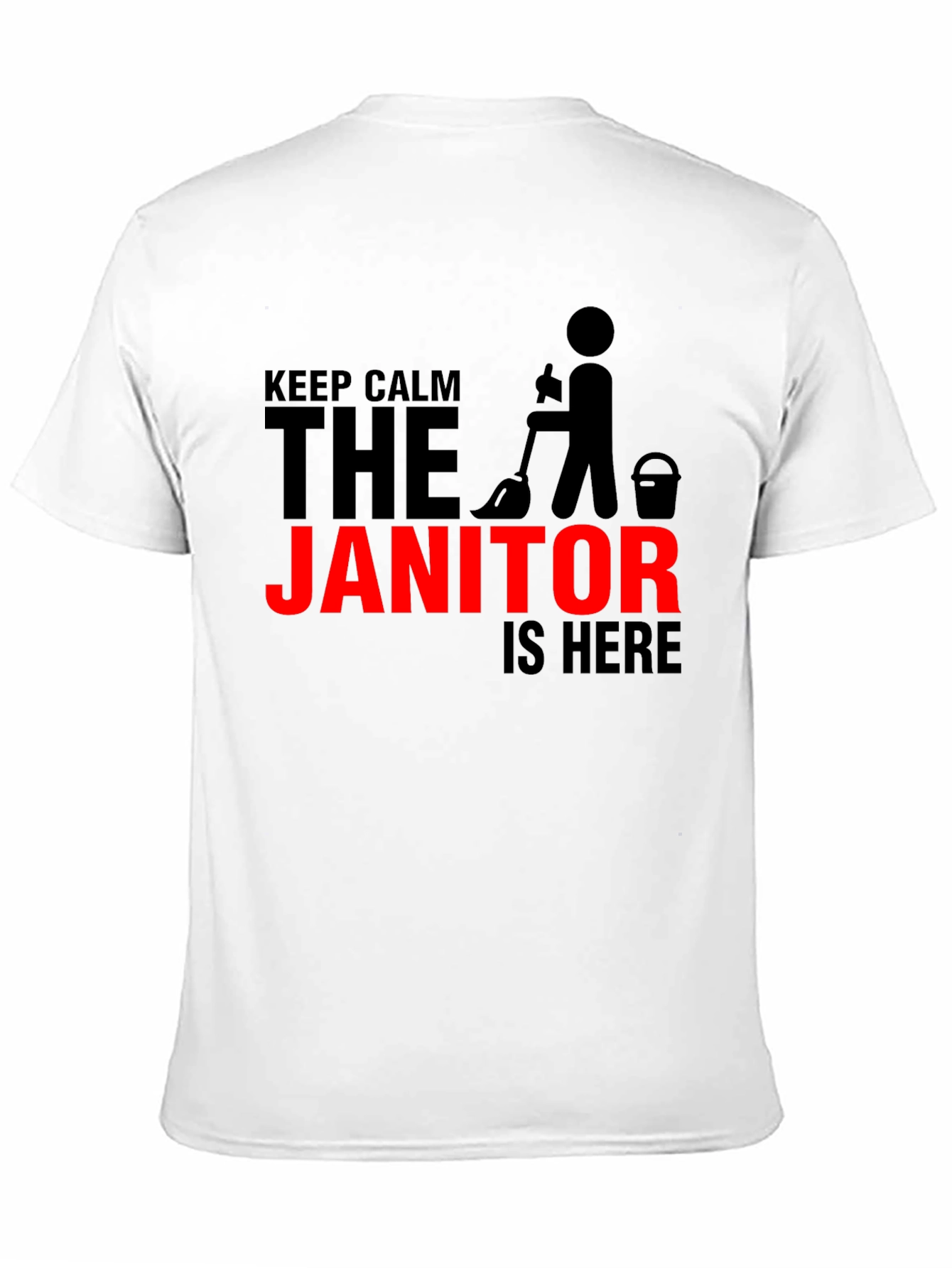 Black Keep Calm Janitor T-Shirt - Funny Cleaning Crew Tee view 11
