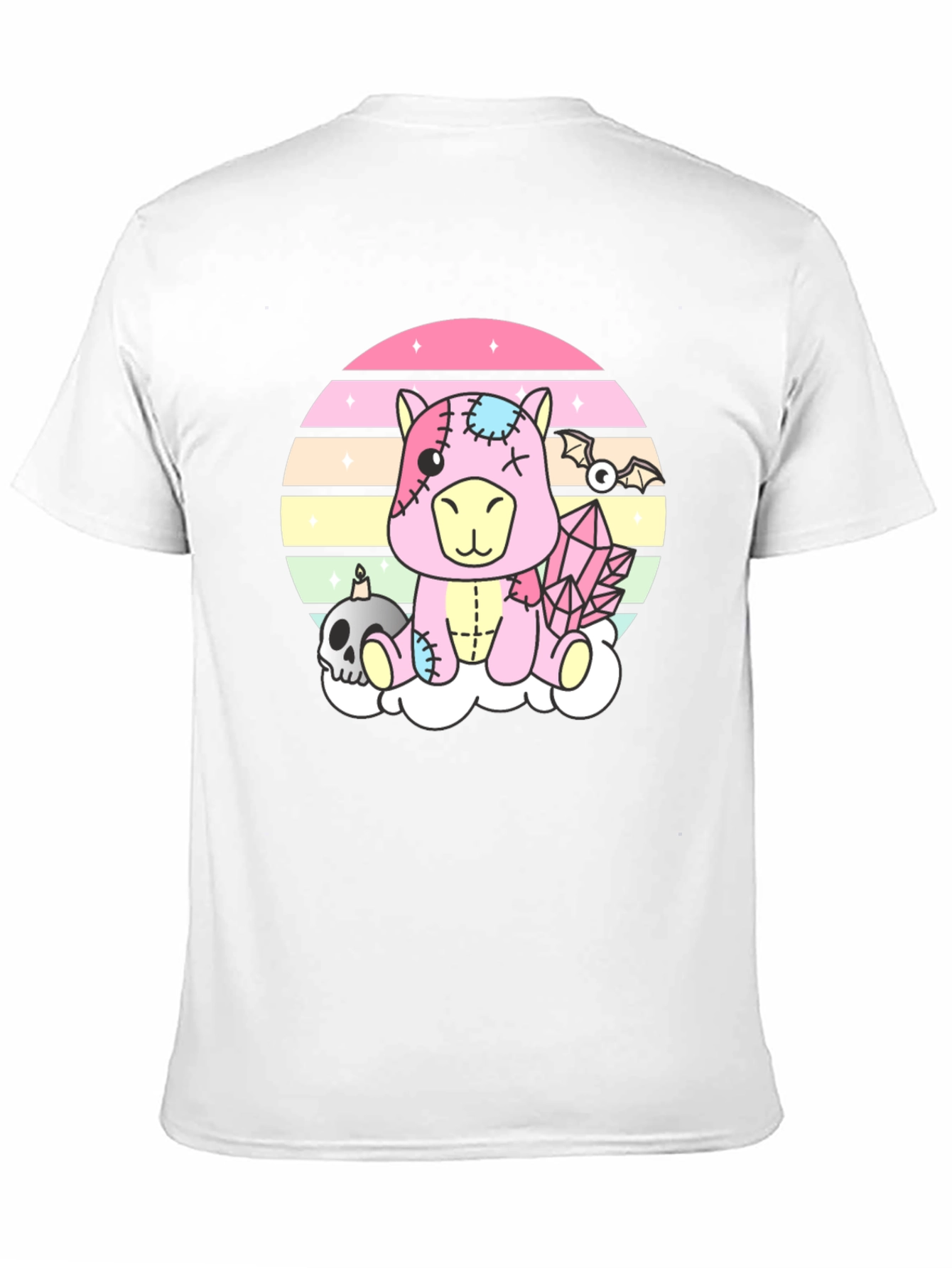 Black Pastel Goth Zombie Unicorn T-Shirt view 11
