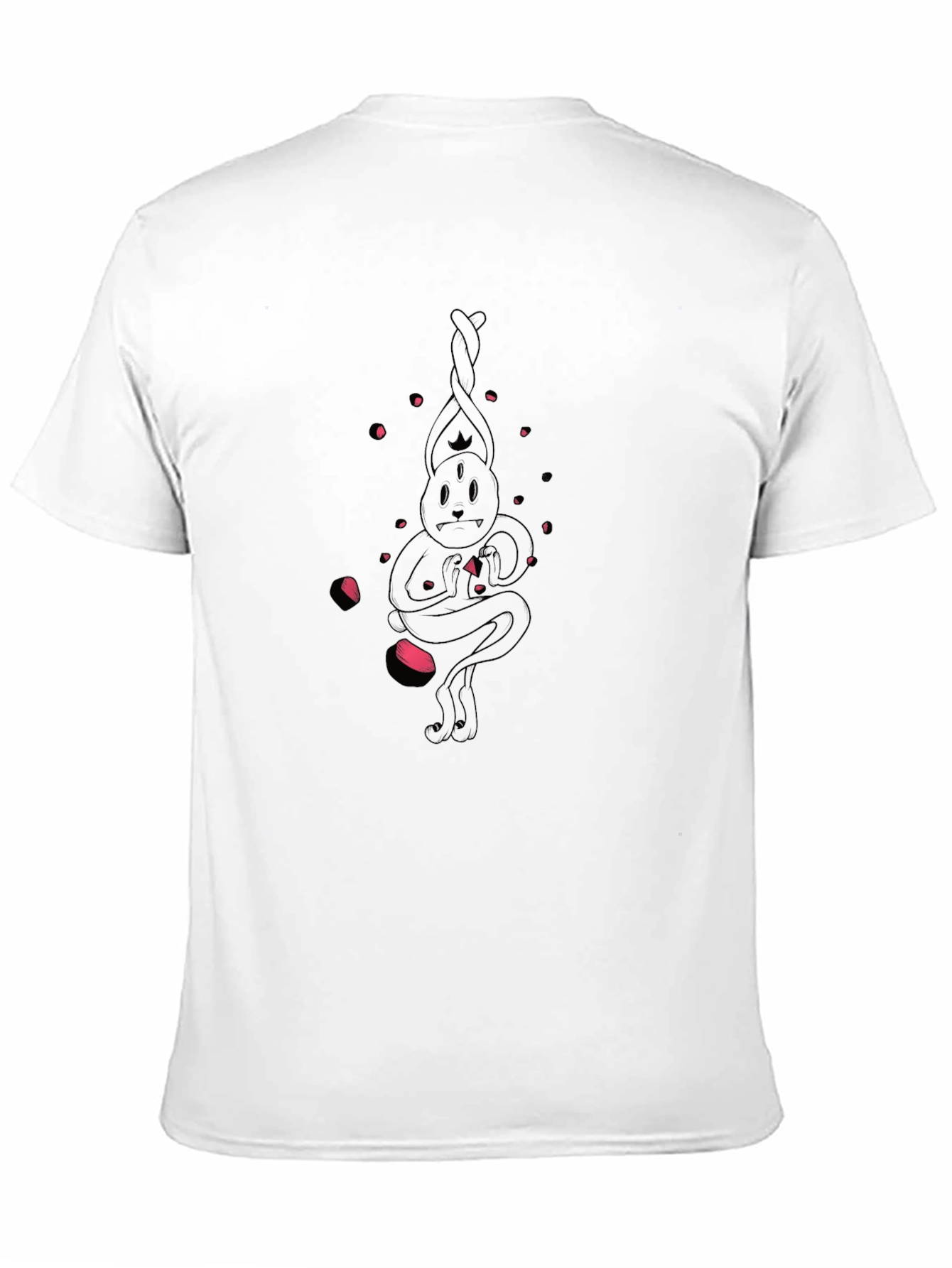 Black Men's Black T-Shirt with Graphic Design view 11