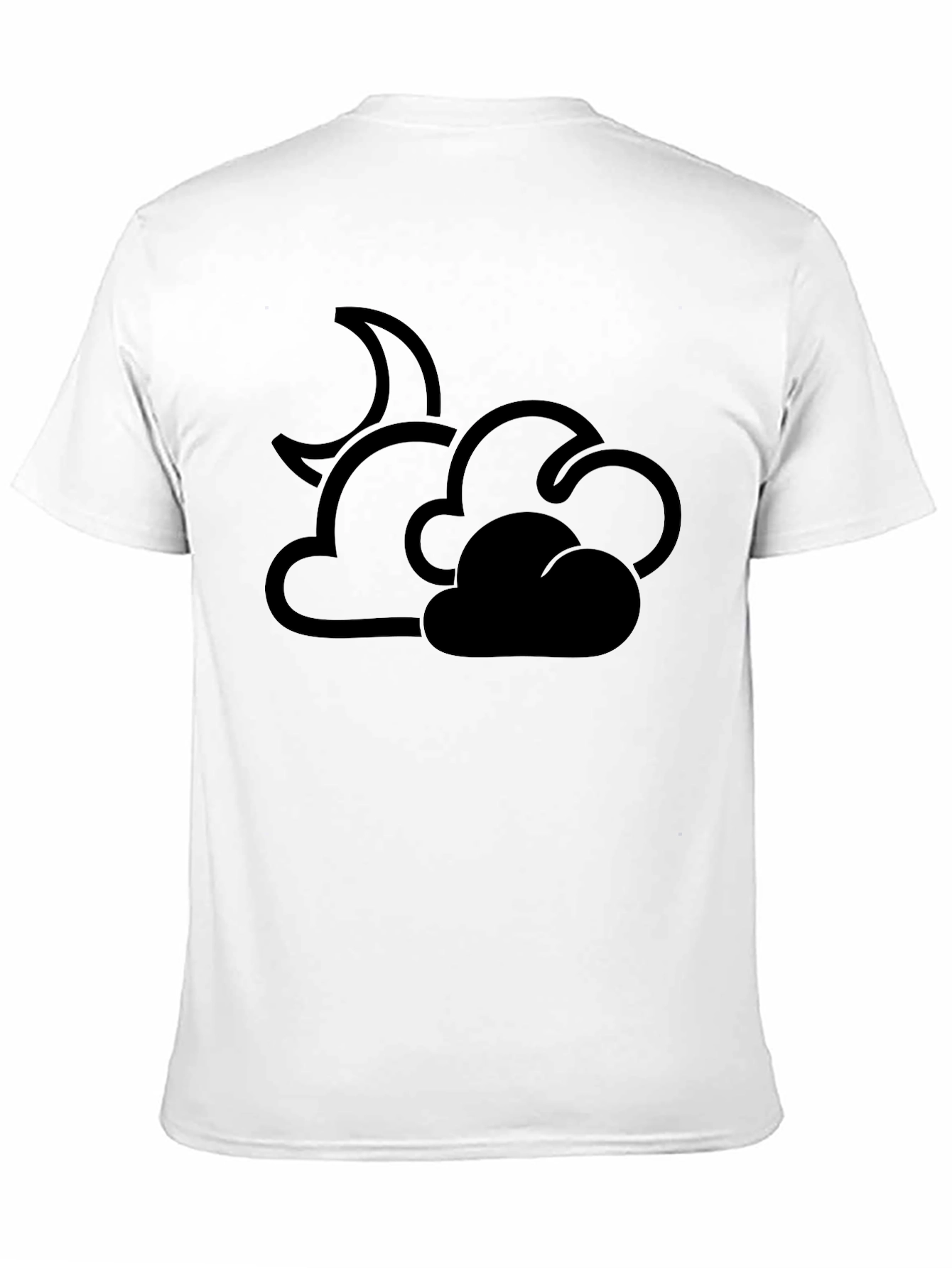 Black Cloud and Moon Graphic T-Shirt - Black view 11
