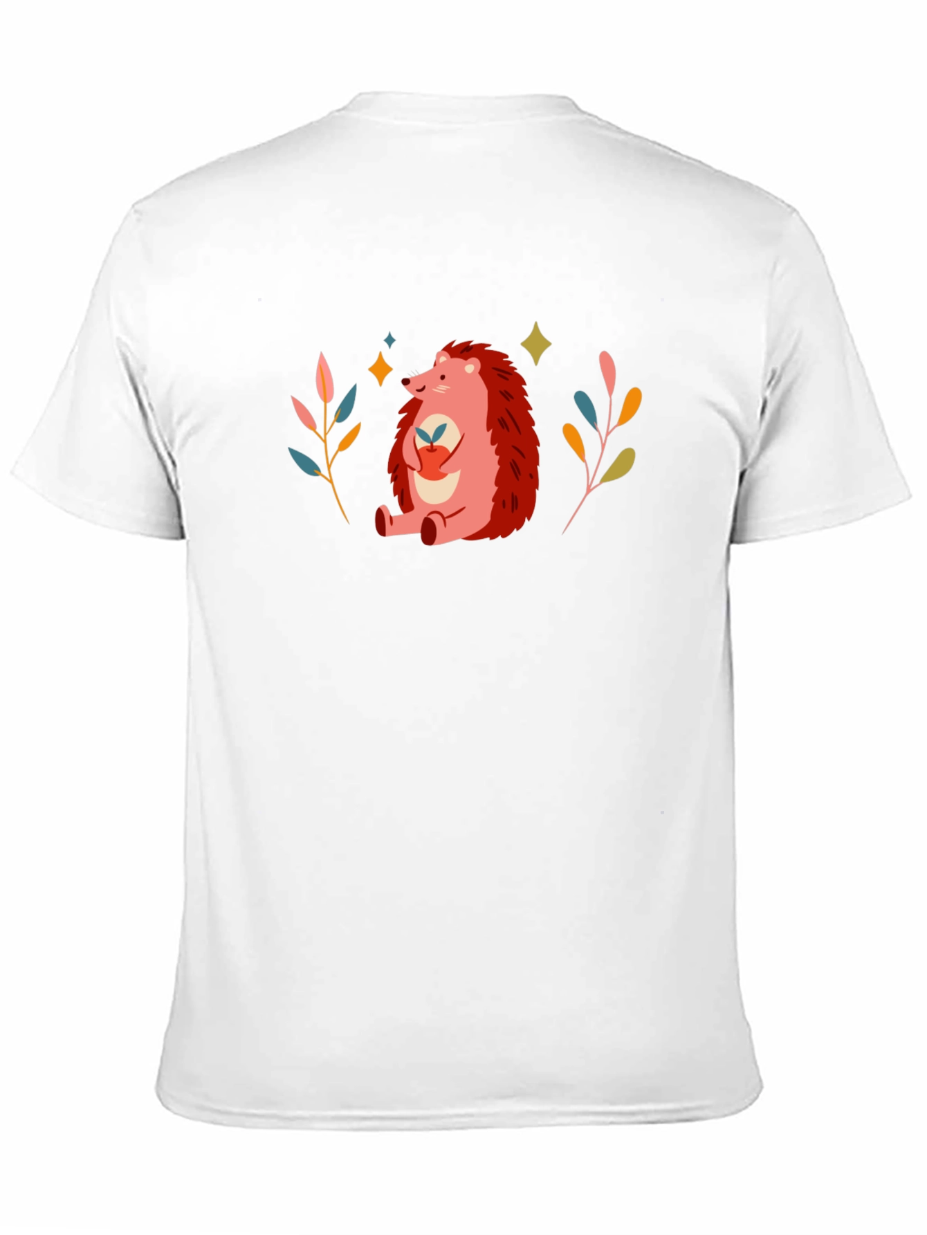 Black Cute Hedgehog Graphic Print Black T-Shirt view 11