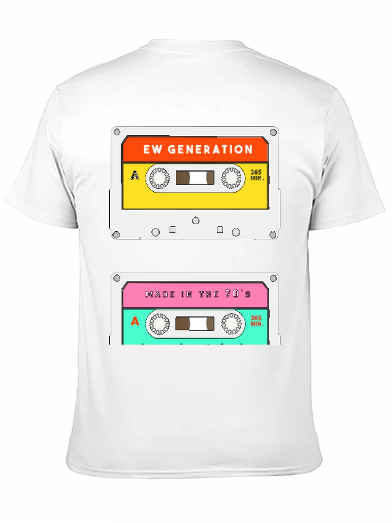 Black Retro Cassette Tape Graphic T-Shirt - EW Generation & 70's Mix view 11
