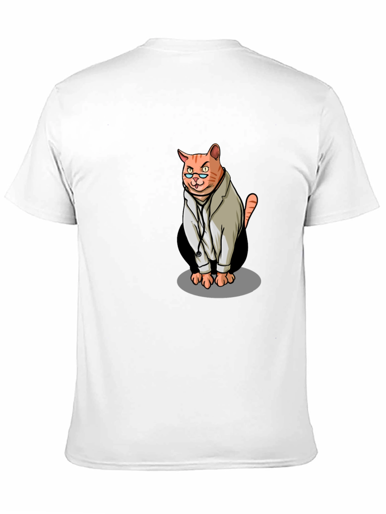 Black Doctor Cat Graphic Tee - Unisex Black T-Shirt view 11