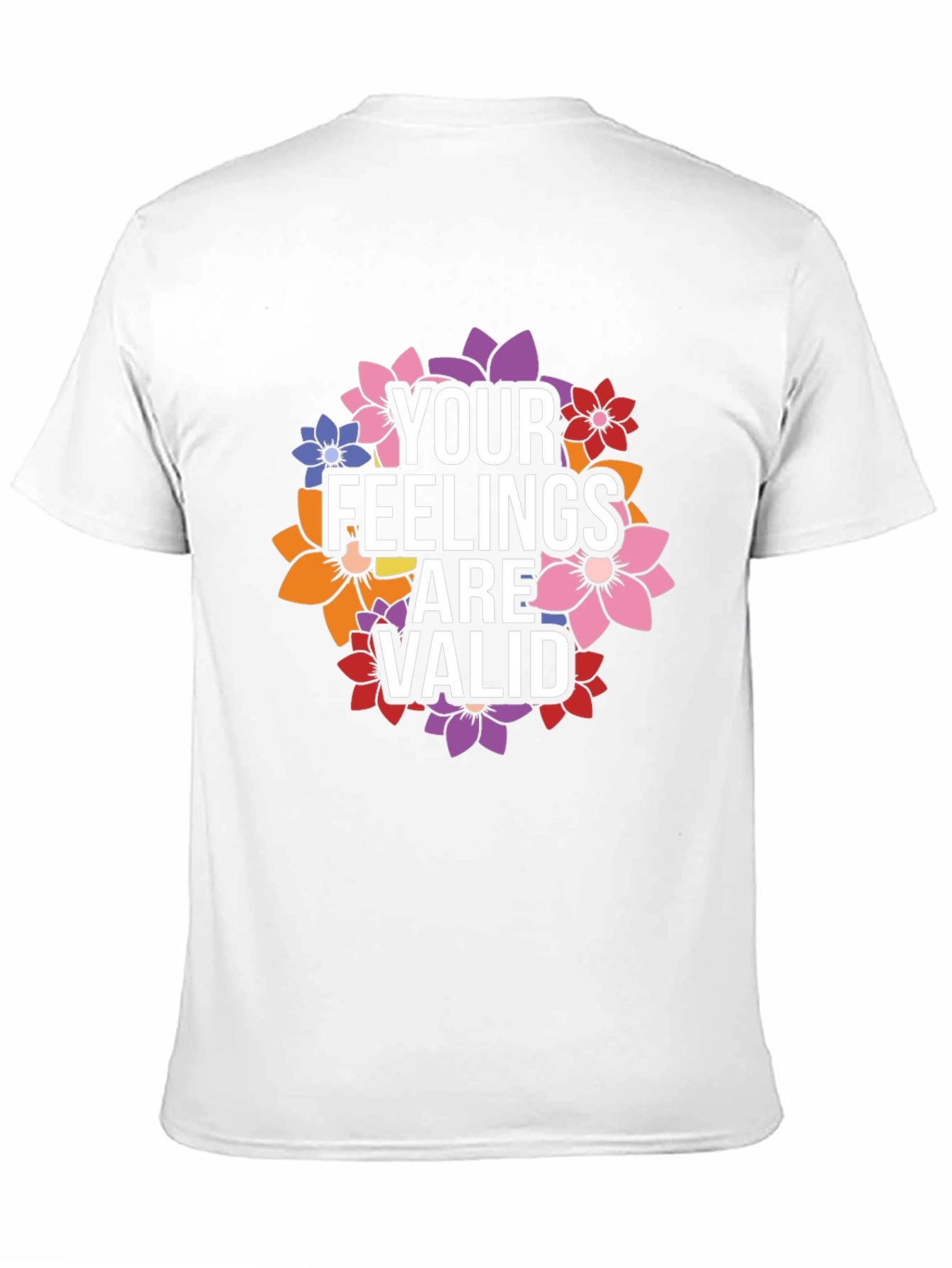 Black Feelings Valid Floral Black Graphic Tee view 11