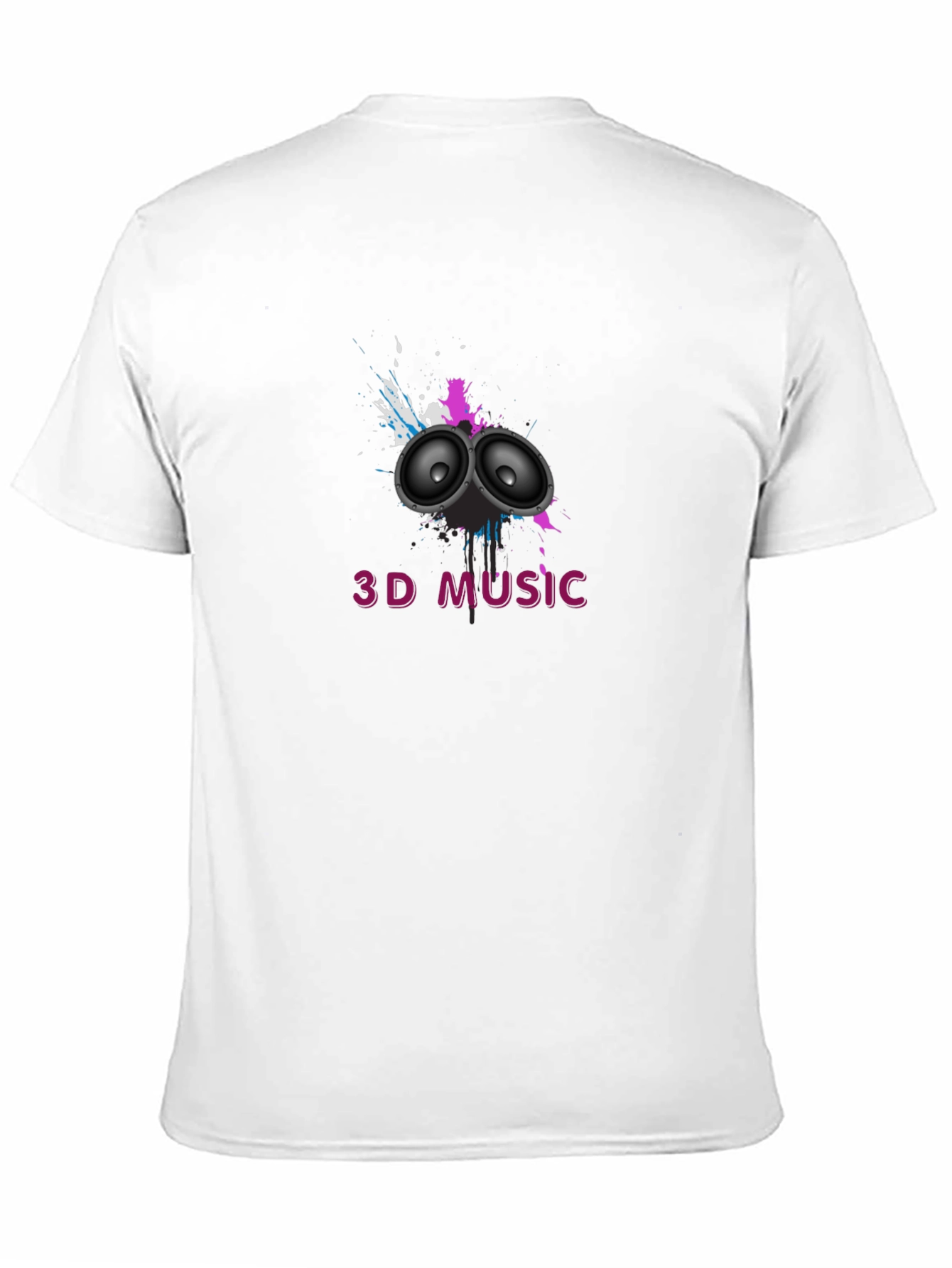 Black 3D Music Graphic Black T-Shirt view 11