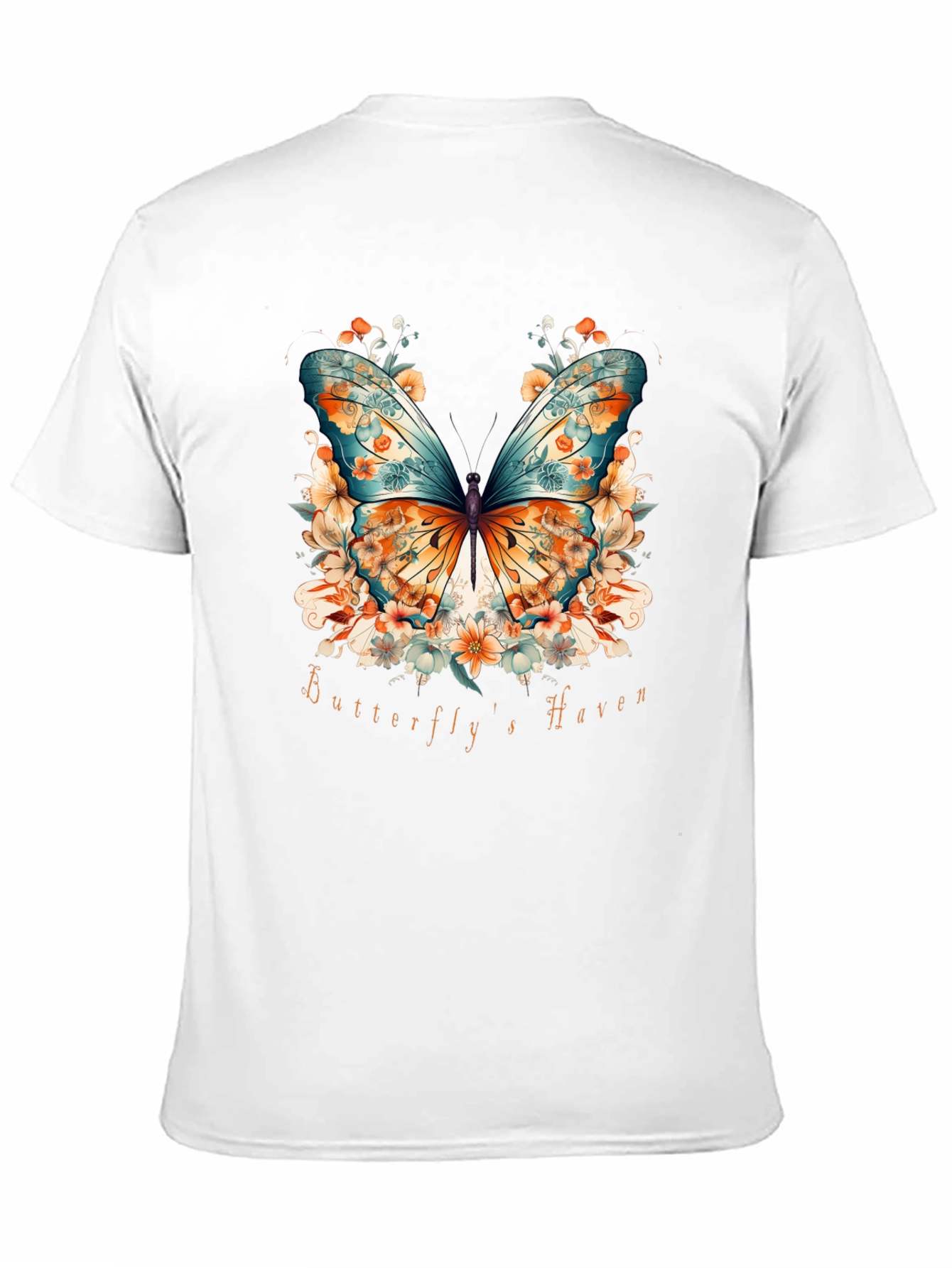 Black Butterfly Haven Graphic Tee - Stylish Nature Design view 11