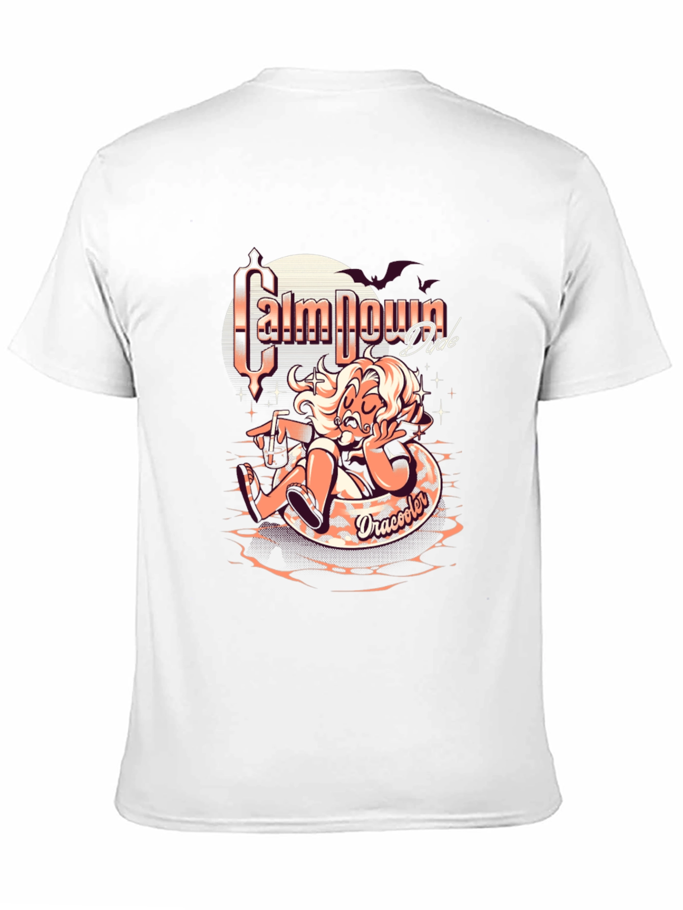 Black Calm Down Dude Dracooler Graphic T-Shirt view 11