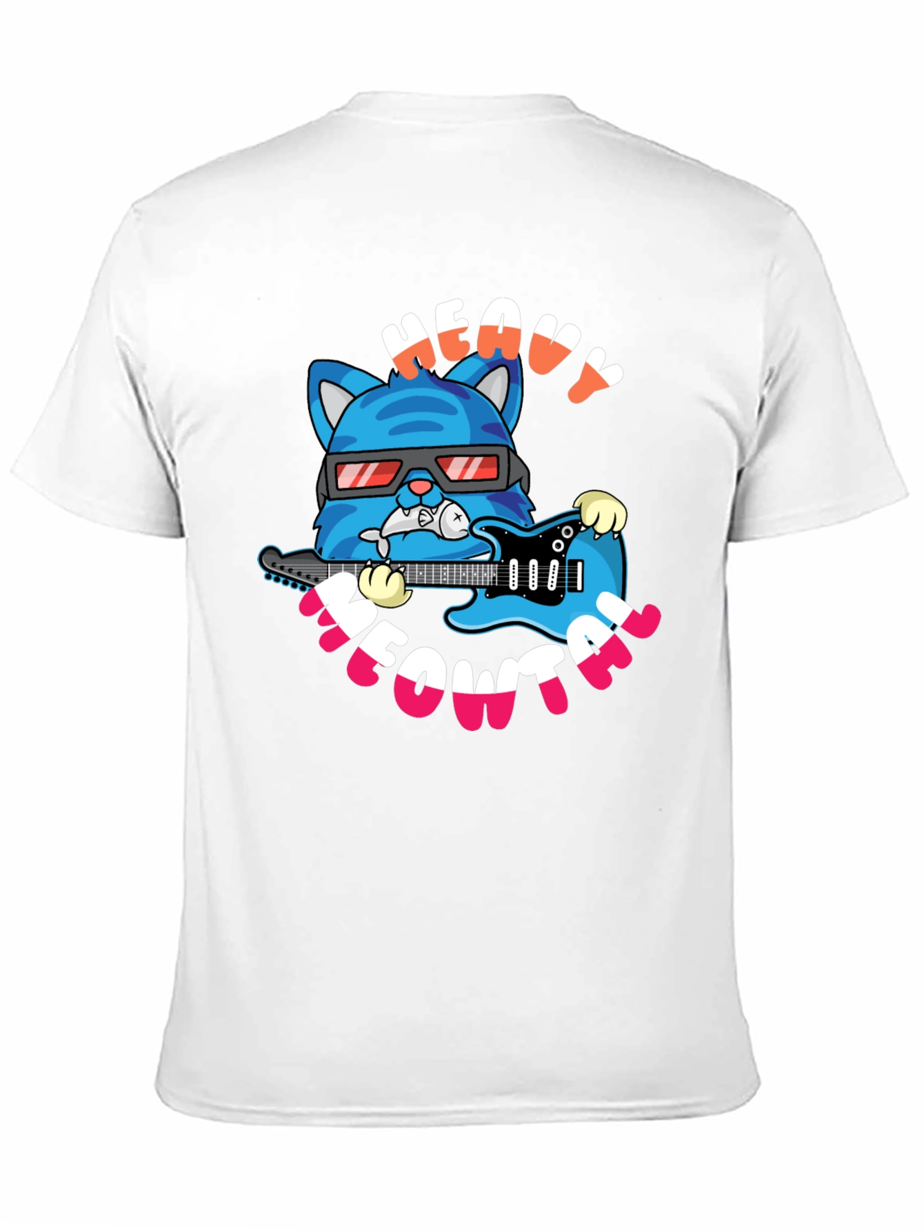 Black Heavy Meowtal Cat Graphic T-Shirt - Rock On! view 11