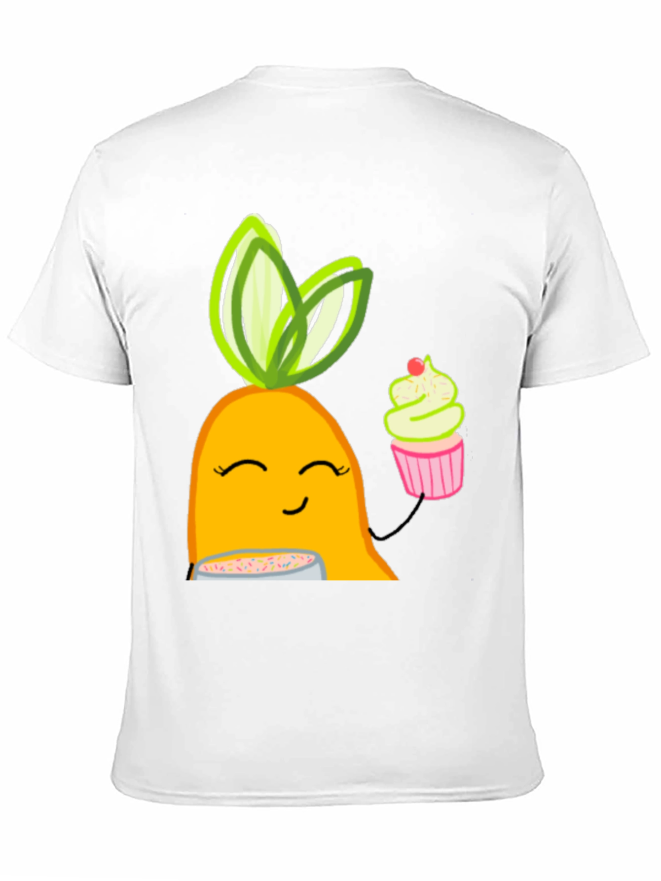 Black Cute Cartoon Carrot T-Shirt view 11