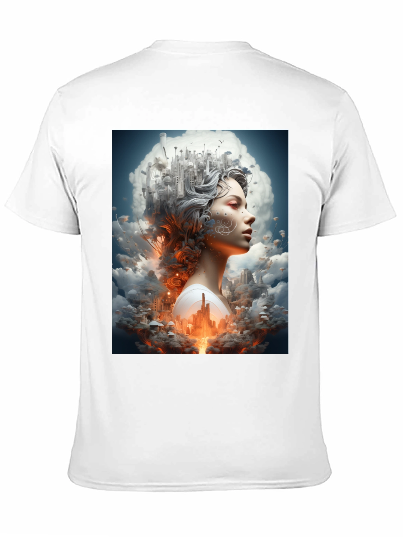 Black Artistic Cityscape Woman Black T-Shirt view 11