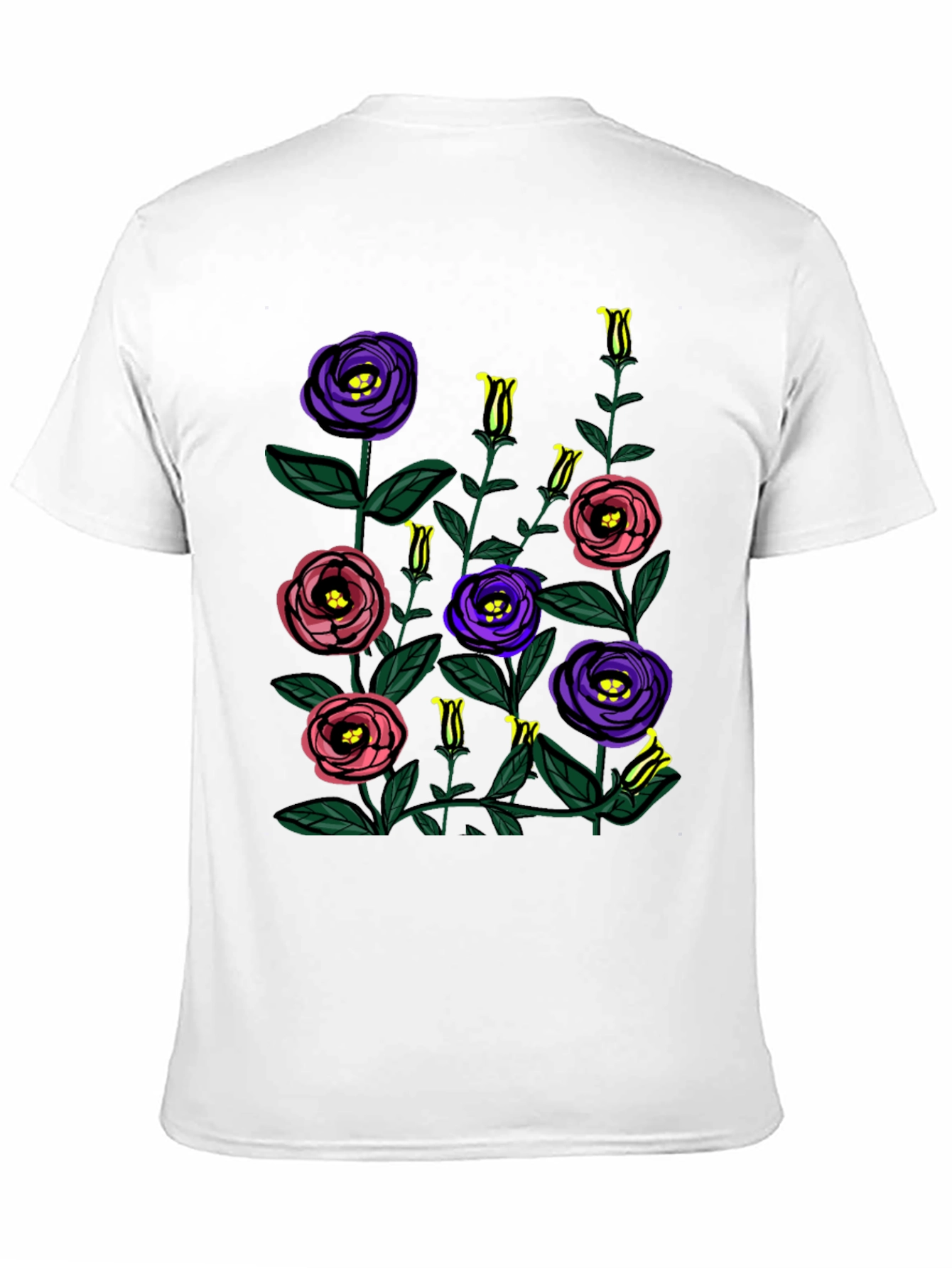 Black Floral Print Black T-Shirt view 11