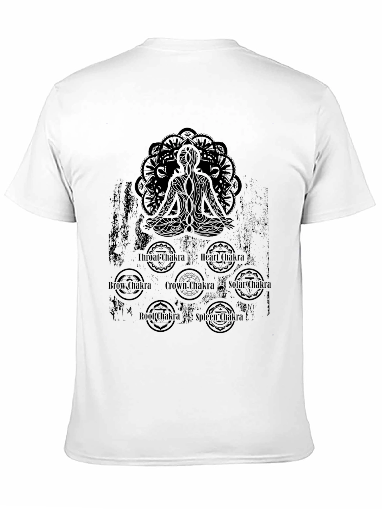 Black Chakra Meditation Graphic Black T-Shirt view 11