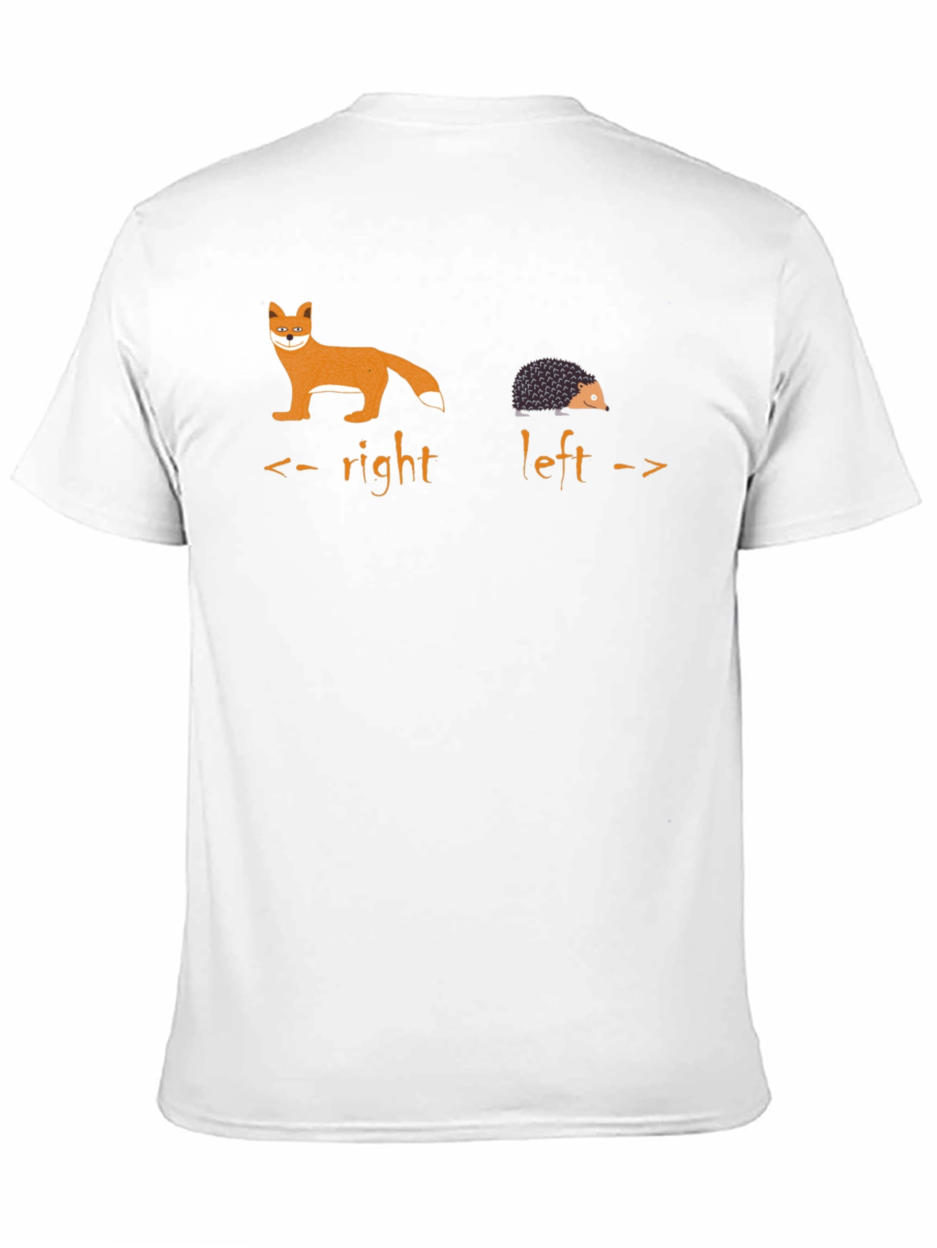 Black Fox Hedgehog Directional Graphic T-Shirt view 11