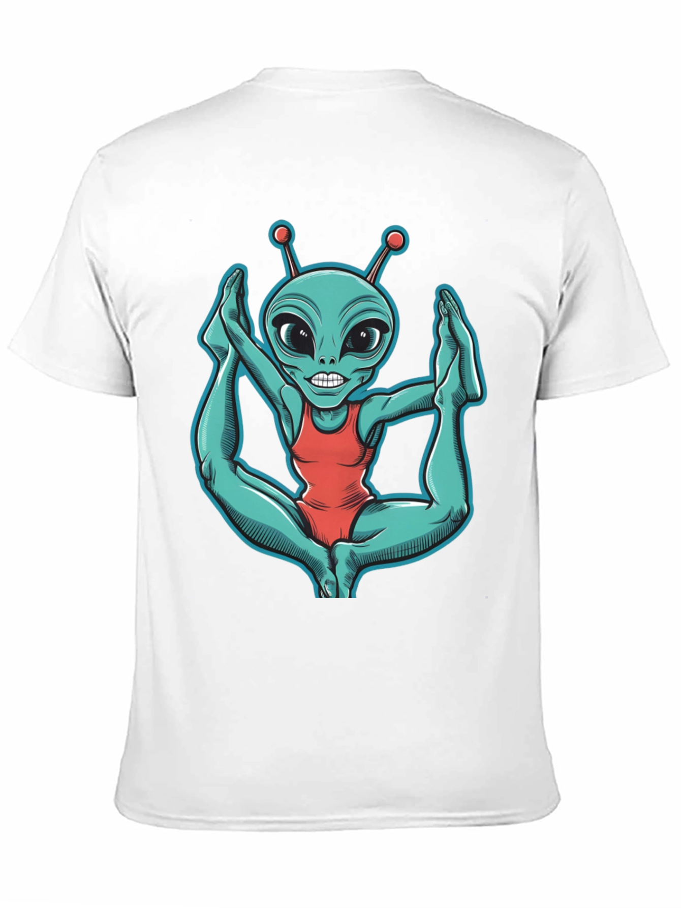 Black Alien Yoga T-Shirt - Funny Extraterrestrial Tee view 11
