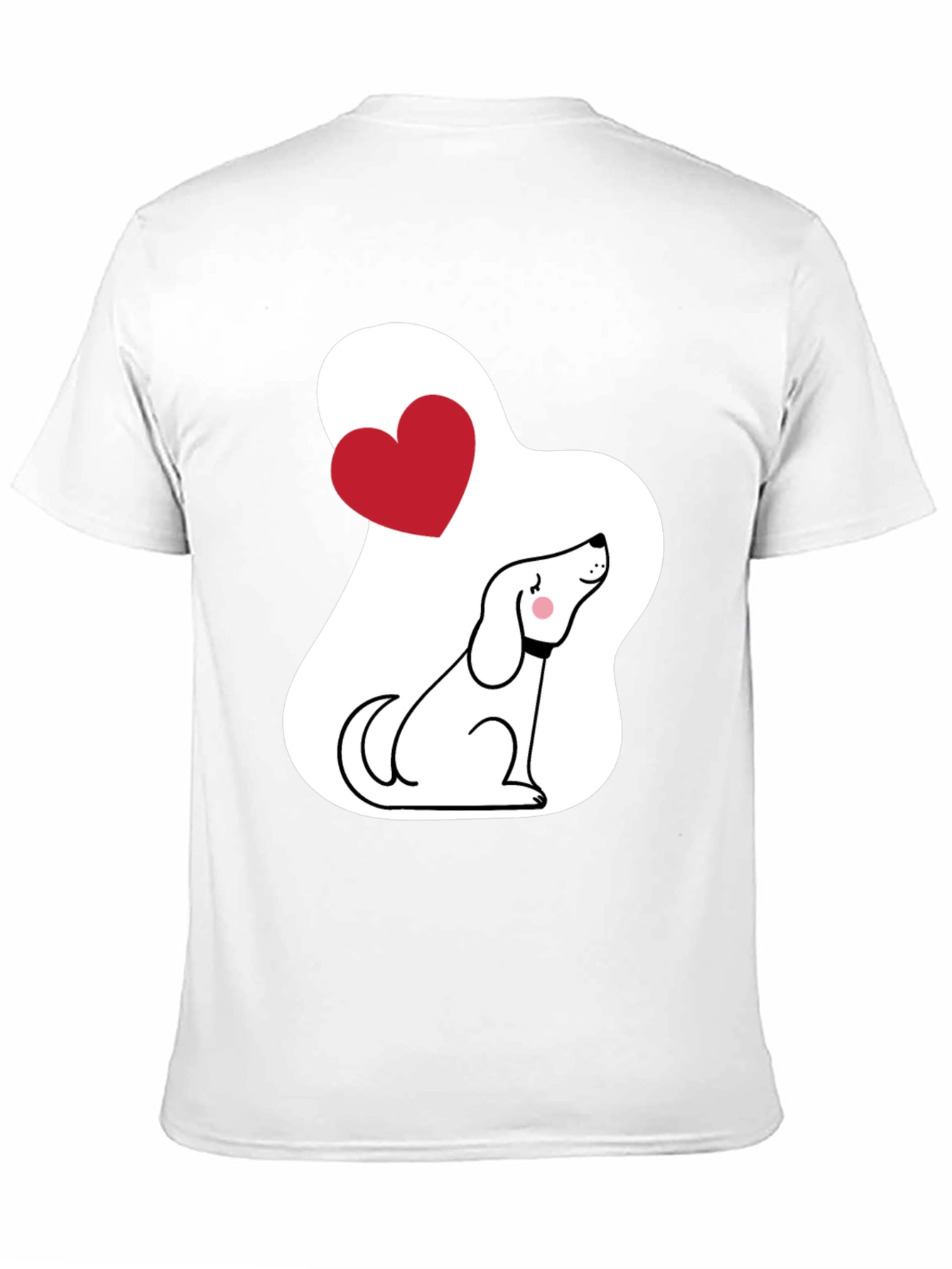 Dog Lover T-Shirt - Cute Cartoon Puppy with Heart - 11
