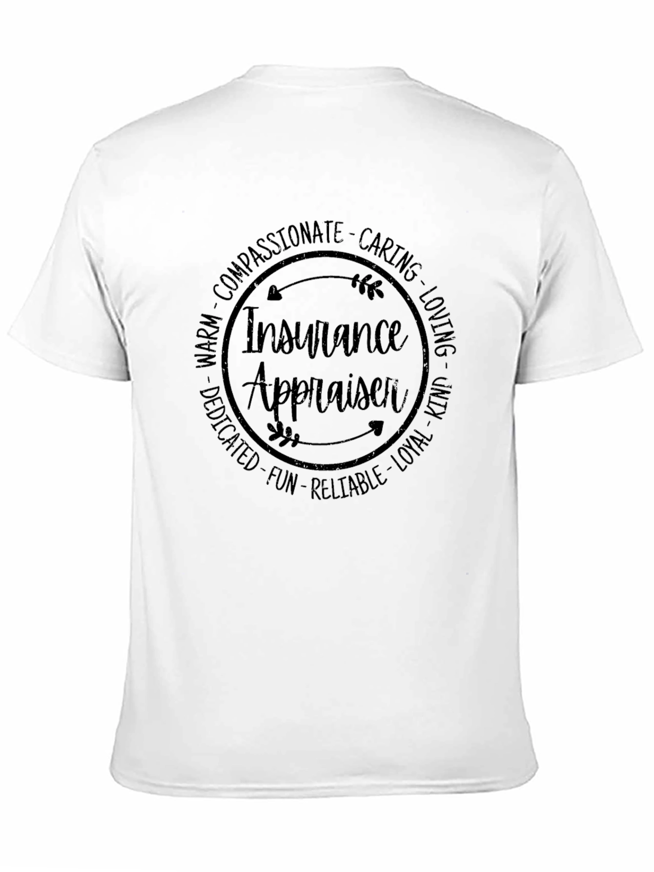 Black Insurance Appraiser Circle Graphic T-Shirt view 11