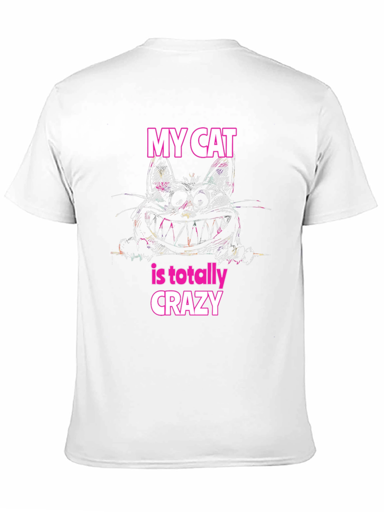 Black Crazy Cat Graphic T-Shirt - Soft Cotton Tee view 11