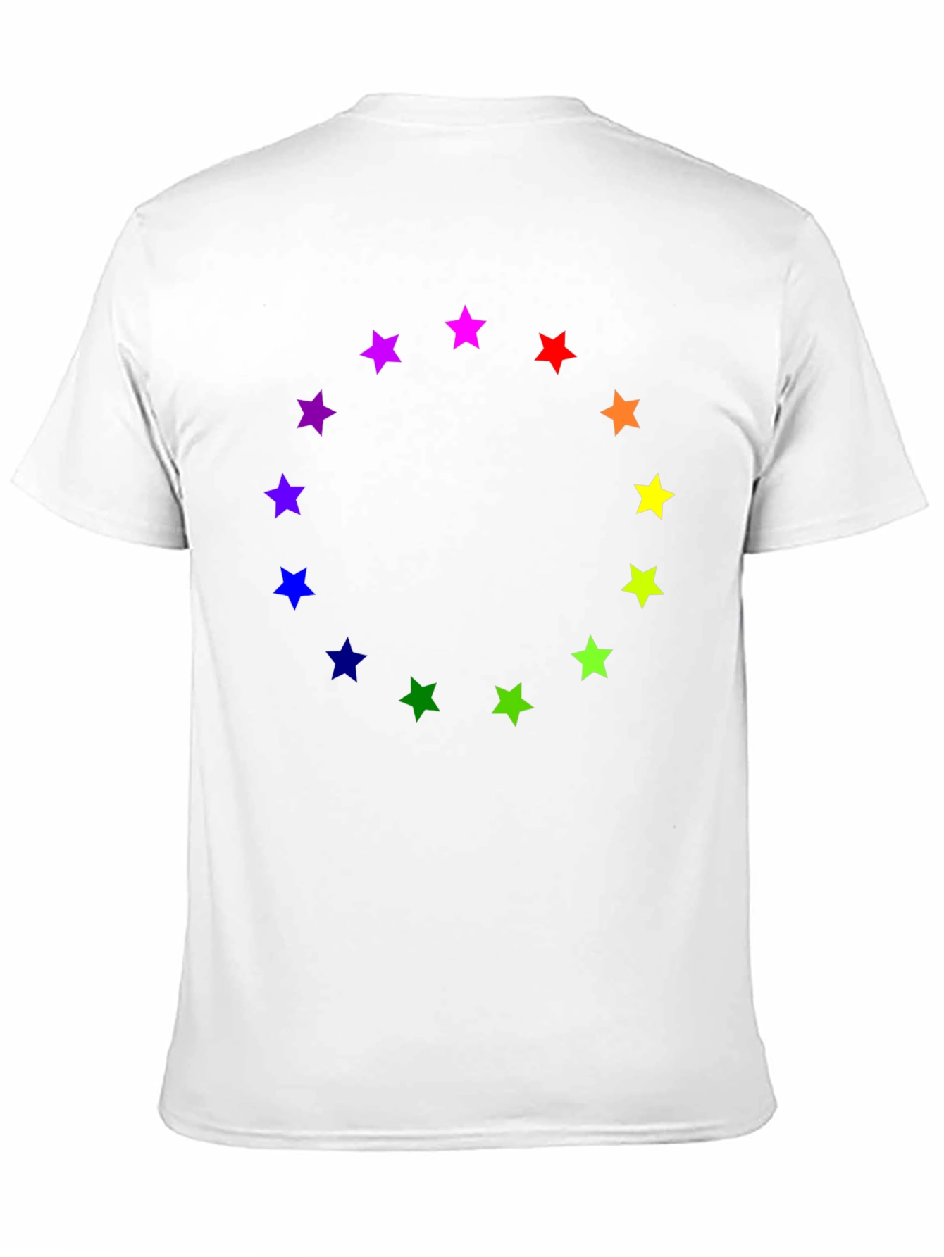 Black Rainbow Star Circle Black T-Shirt view 11