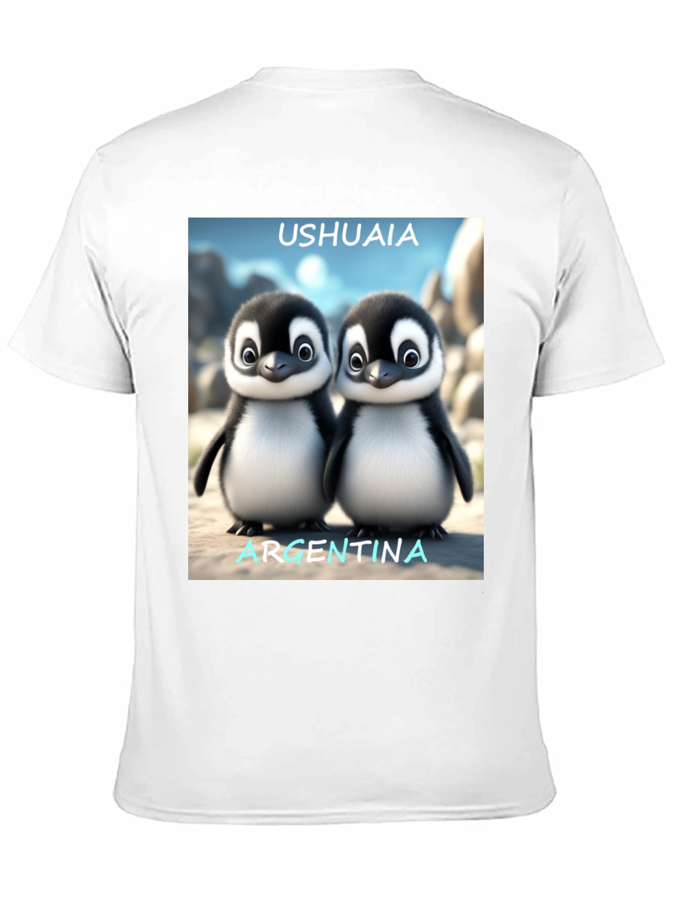 Black Ushuaia Argentina Penguin Tee - Black view 11