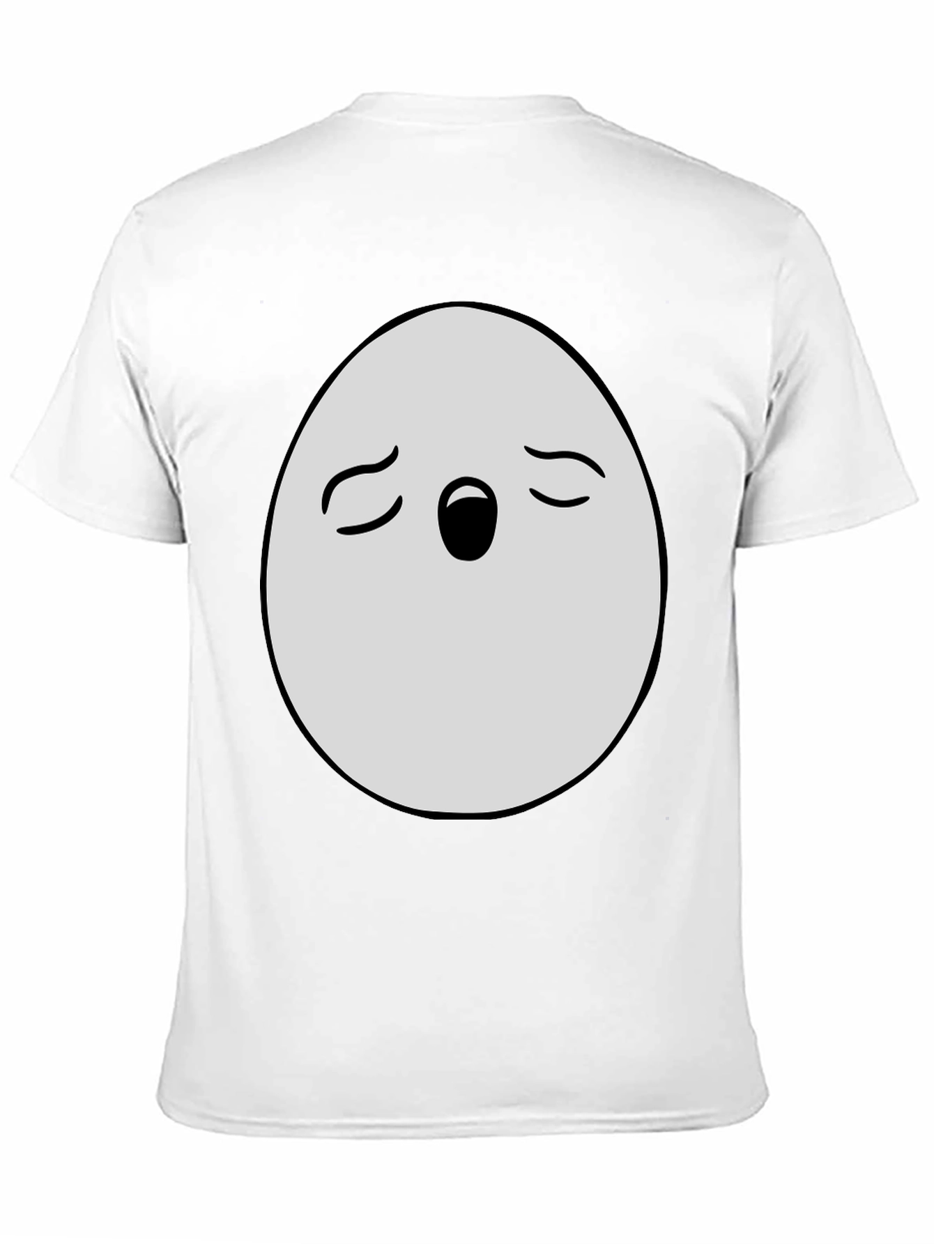 Black Funny Egg Face Graphic T-Shirt - Black Cotton Blend view 11