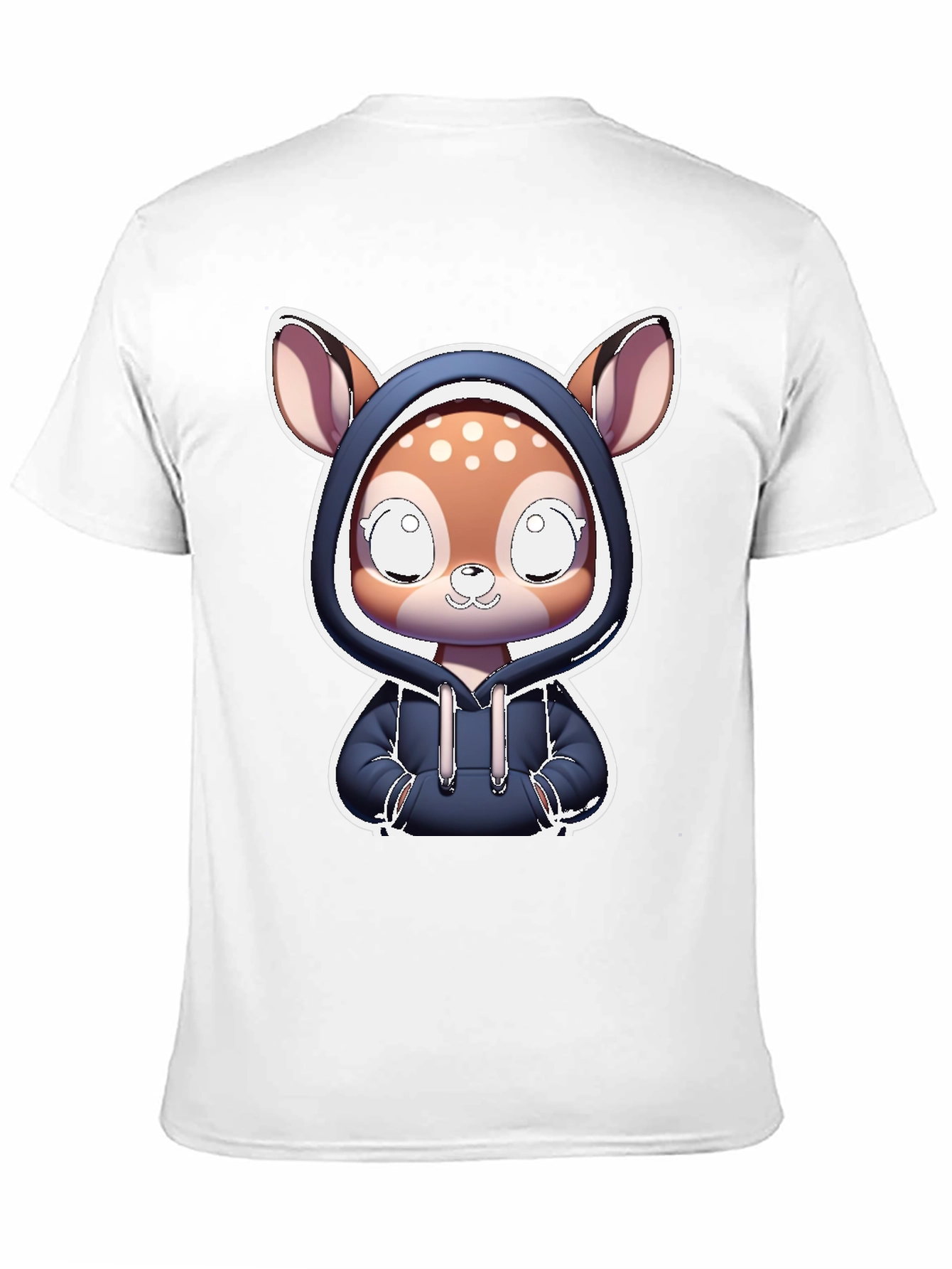 Black Cute Deer Hoodie T-Shirt view 11