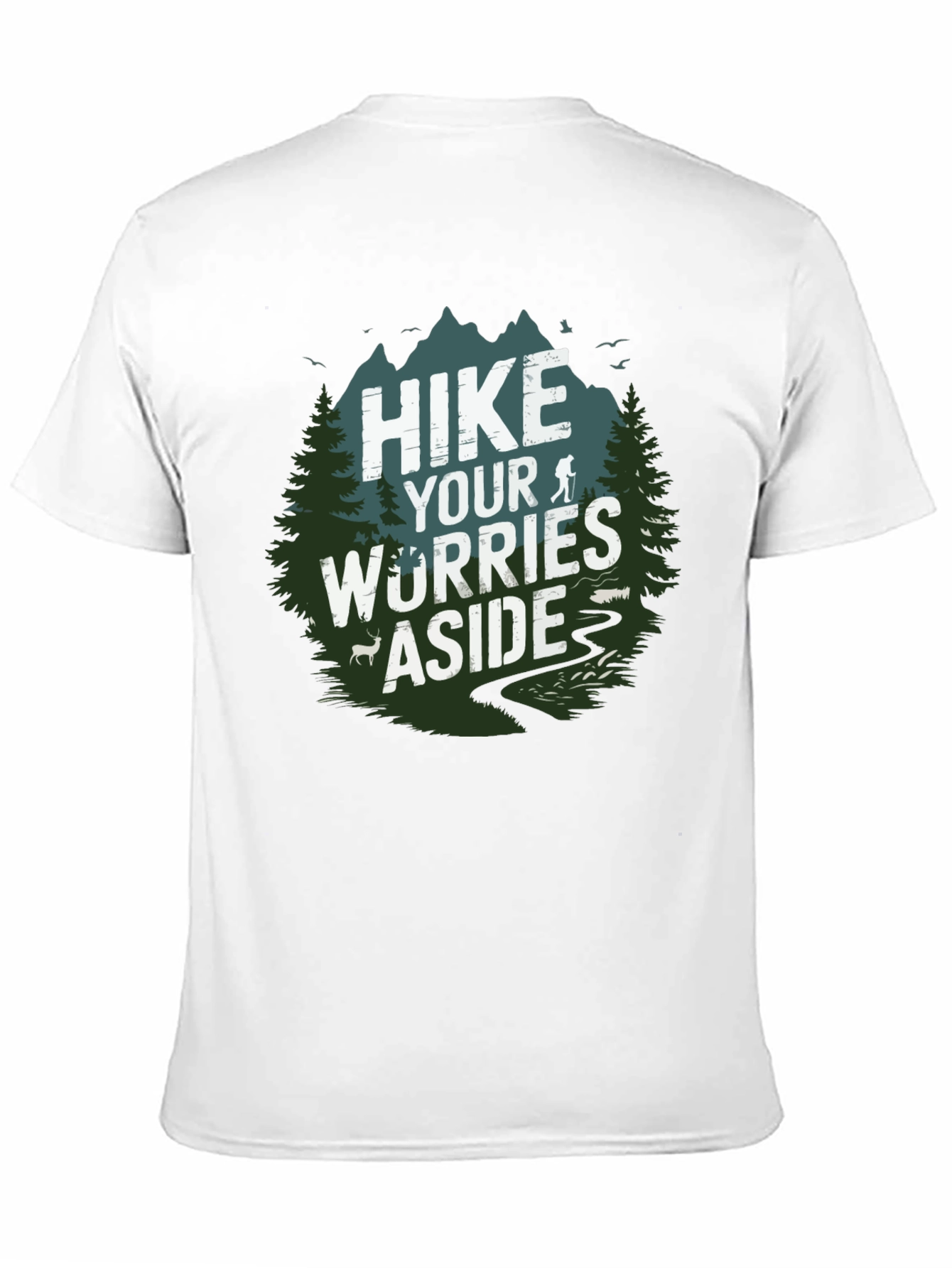 Black Hike Your Worries Aside Tee view 11