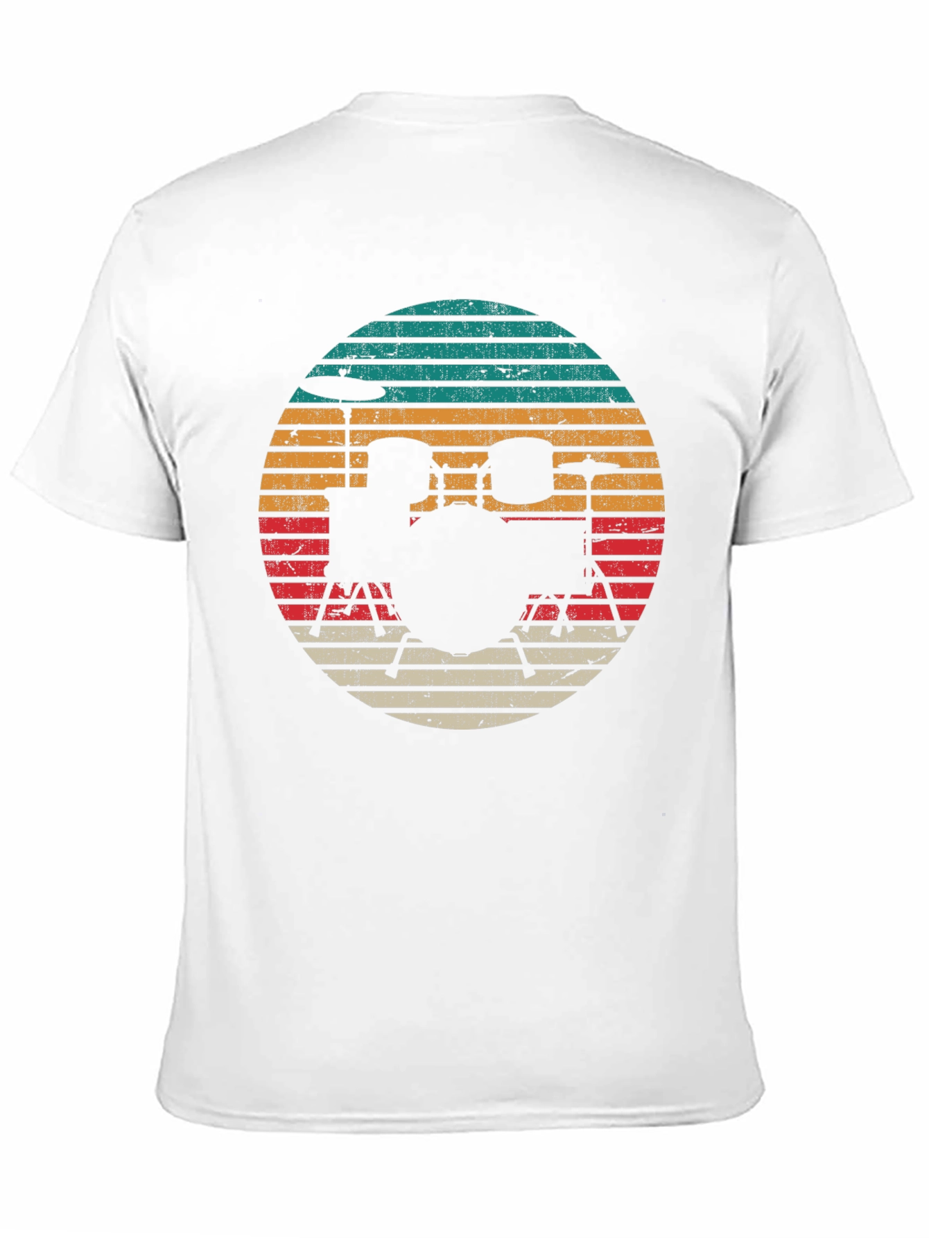 Black Retro Drum Set Graphic Tee - Black view 11