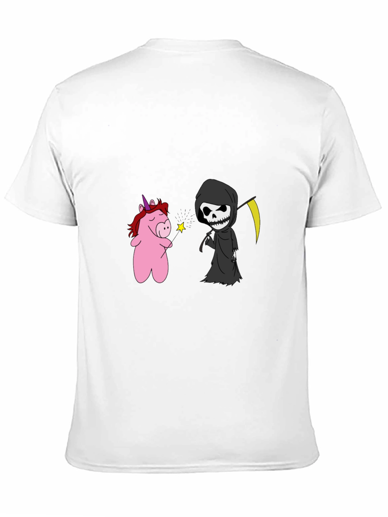 Black Unicorn & Grim Reaper Graphic Tee - Black Cotton Blend view 11