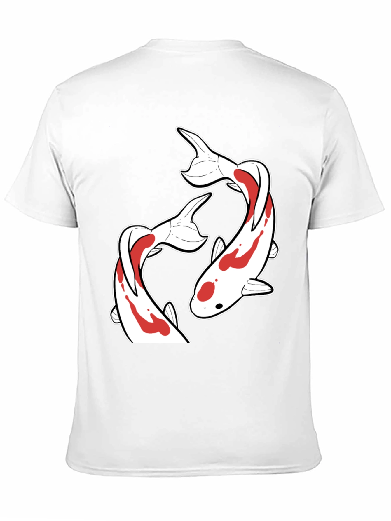 Black Koi Fish Graphic T-Shirt - Black Crew Neck view 11