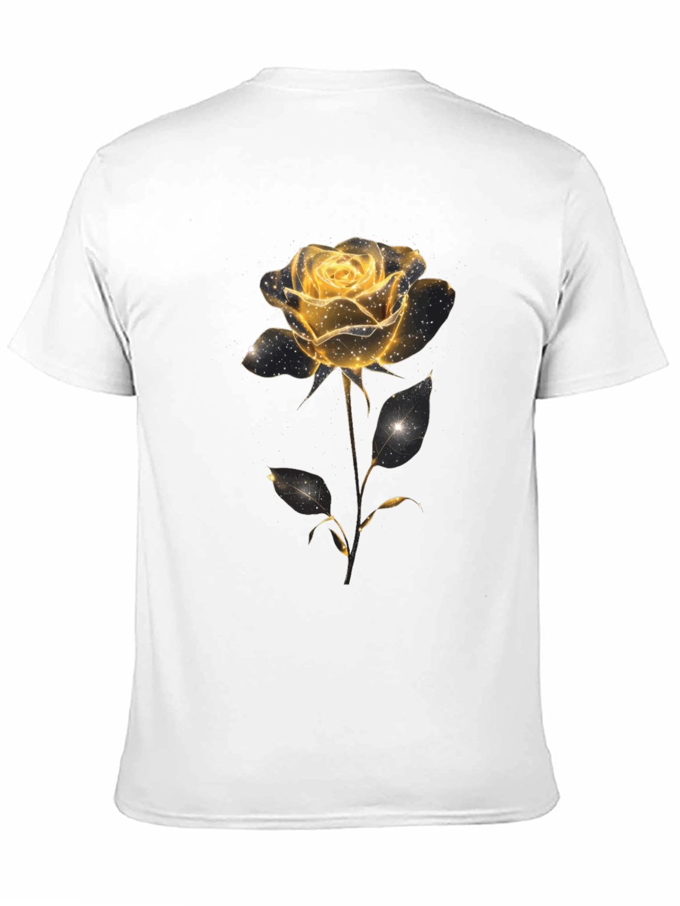 Black Golden Rose Graphic Tee - Black Cotton Blend view 11