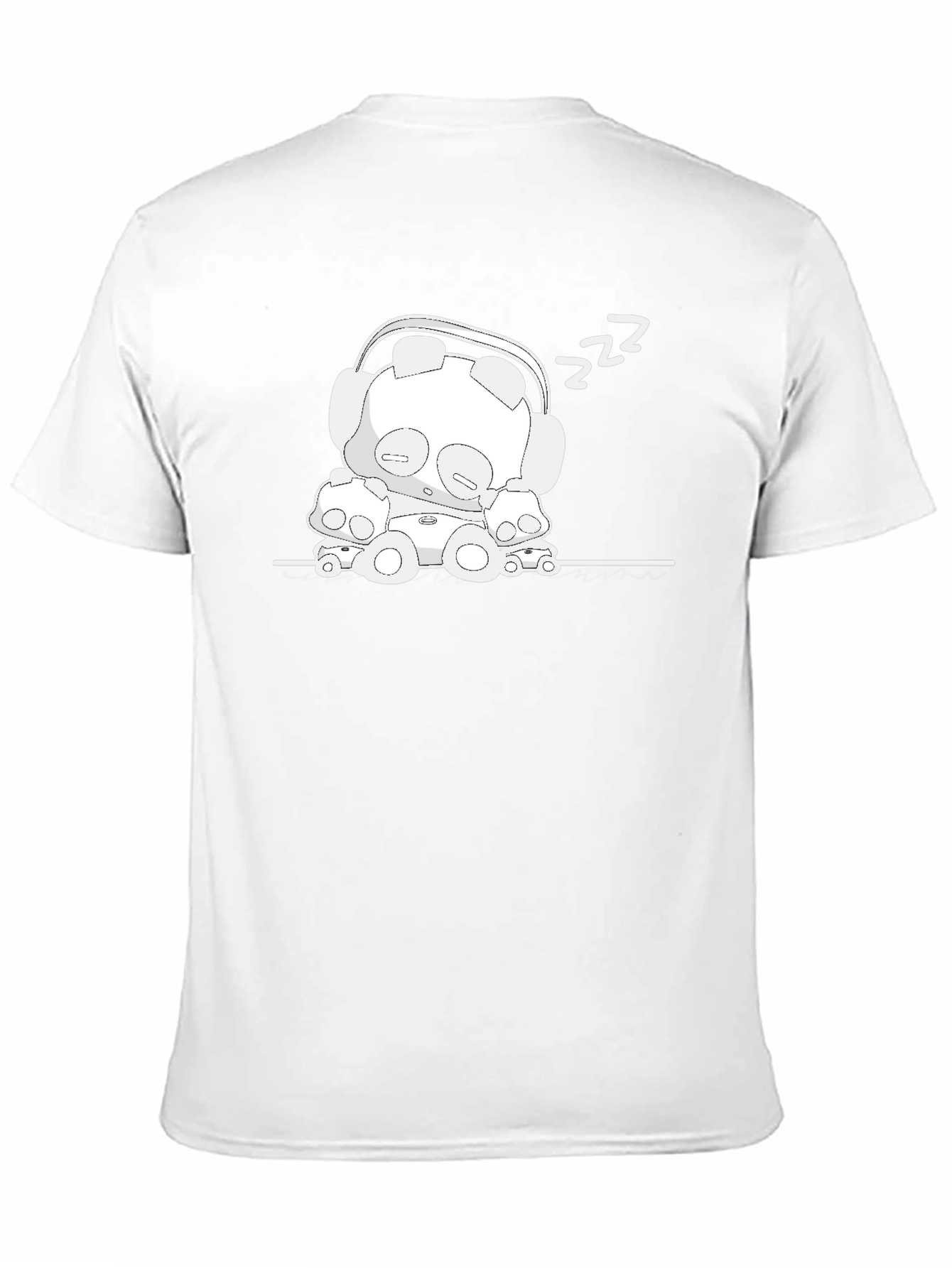 Black Sleepy Robot Graphic Black T-Shirt view 11