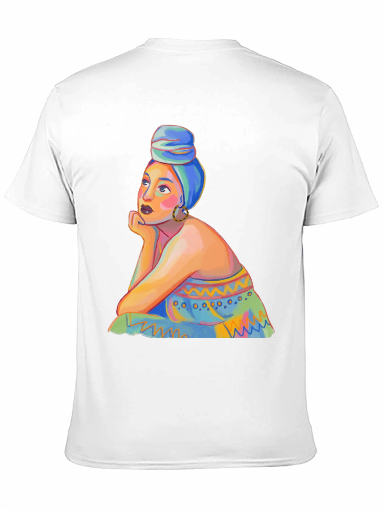 Black Vibrant Woman Portrait Graphic Tee - Stylish Black T-Shirt view 11