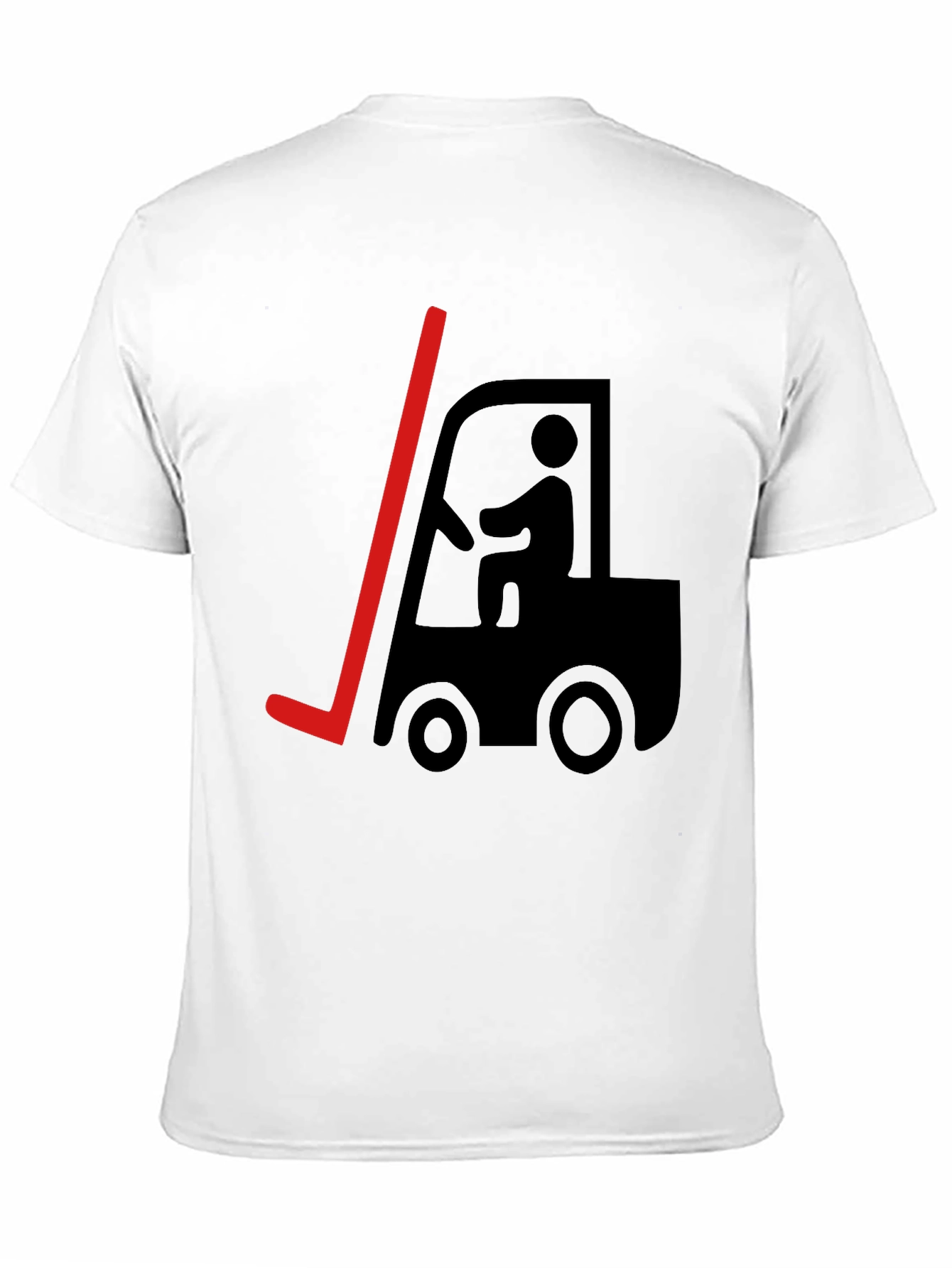 Black Forklift Humor Graphic T-Shirt - Black Cotton Tee view 11