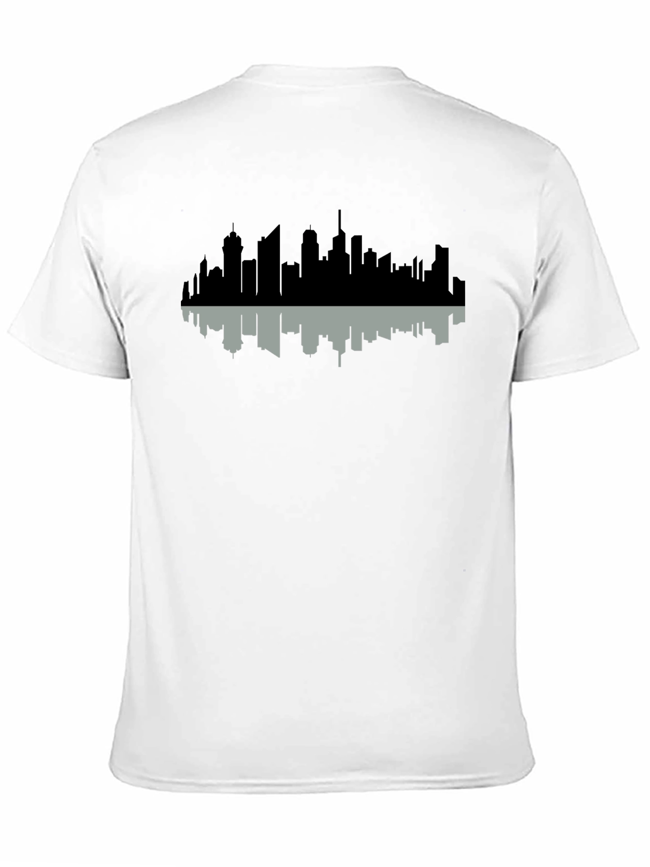 Black Cityscape Reflection Tee - Modern Graphic Print view 11