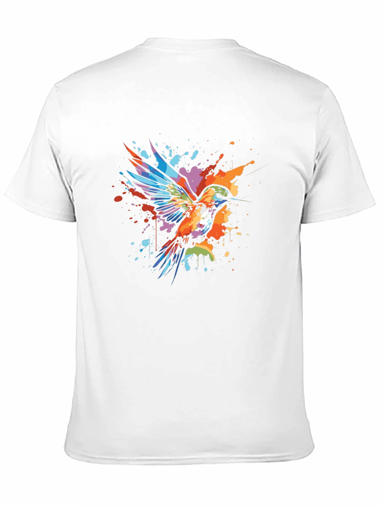 Black Hummingbird Splatter Art Graphic Tee - Unique Design view 11